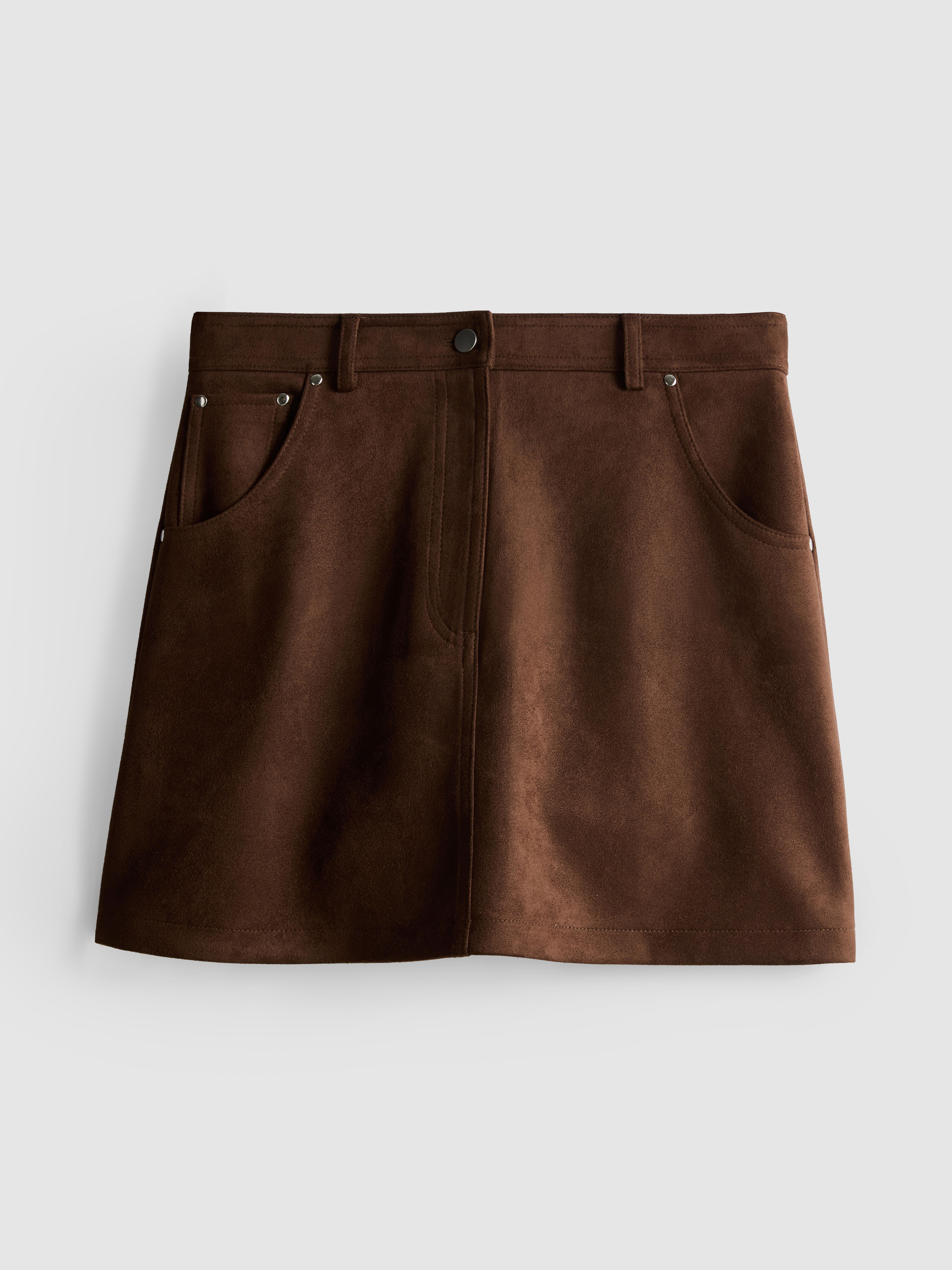 Faux Suede 5-Pocket Mini Skirt