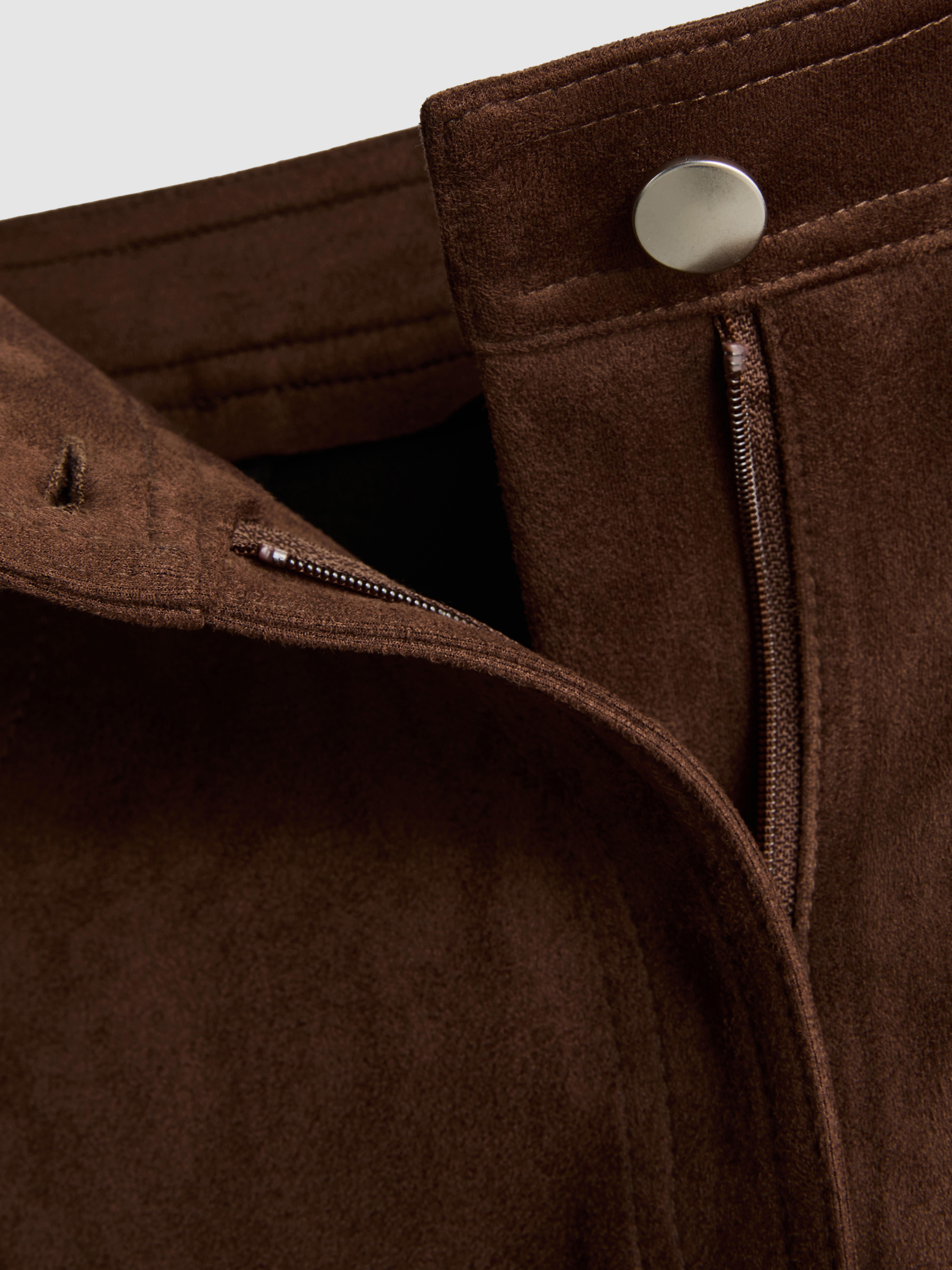 Faux Suede 5-Pocket Mini Skirt