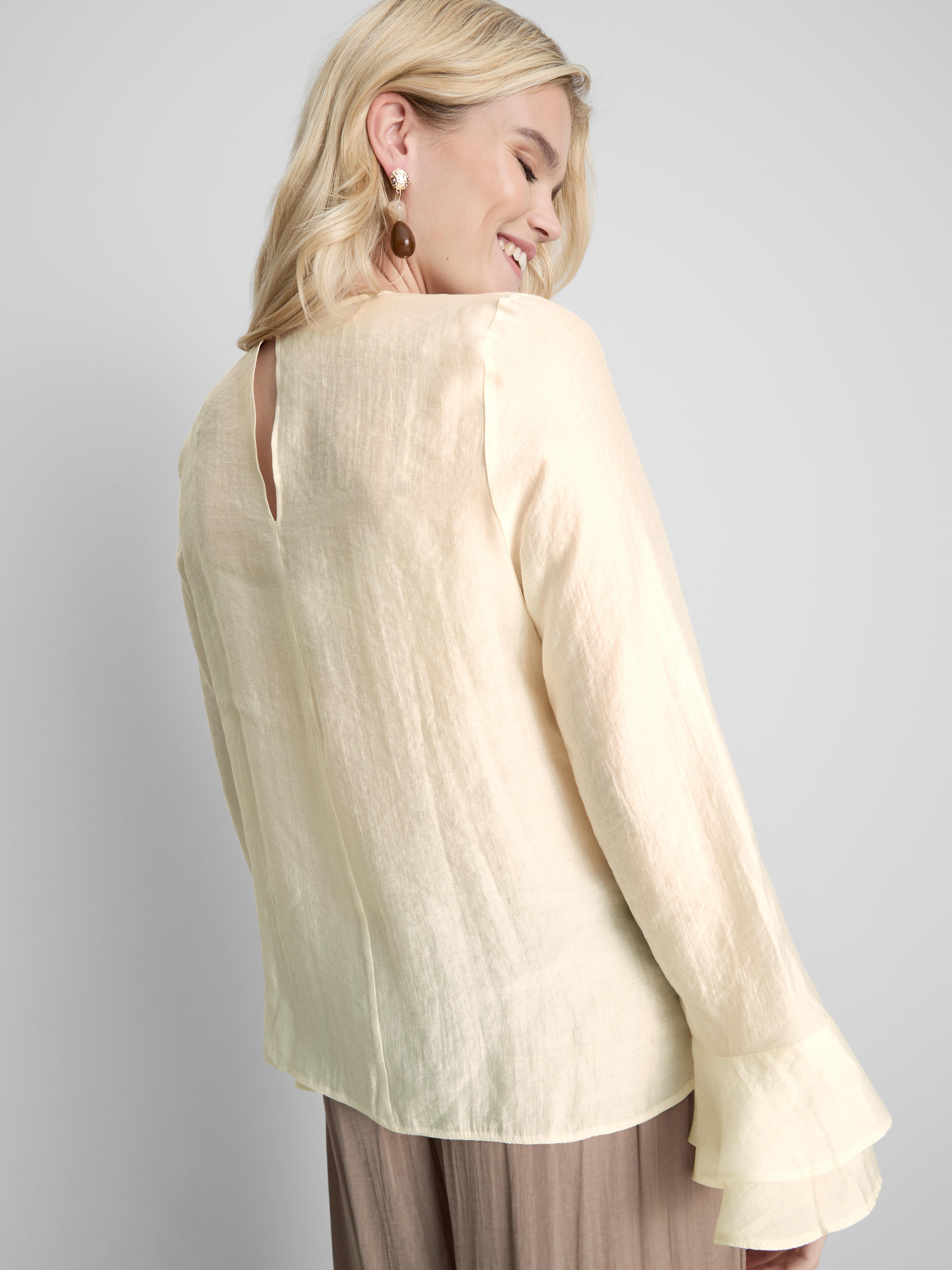 Tiered Long-Sleeve Blouse