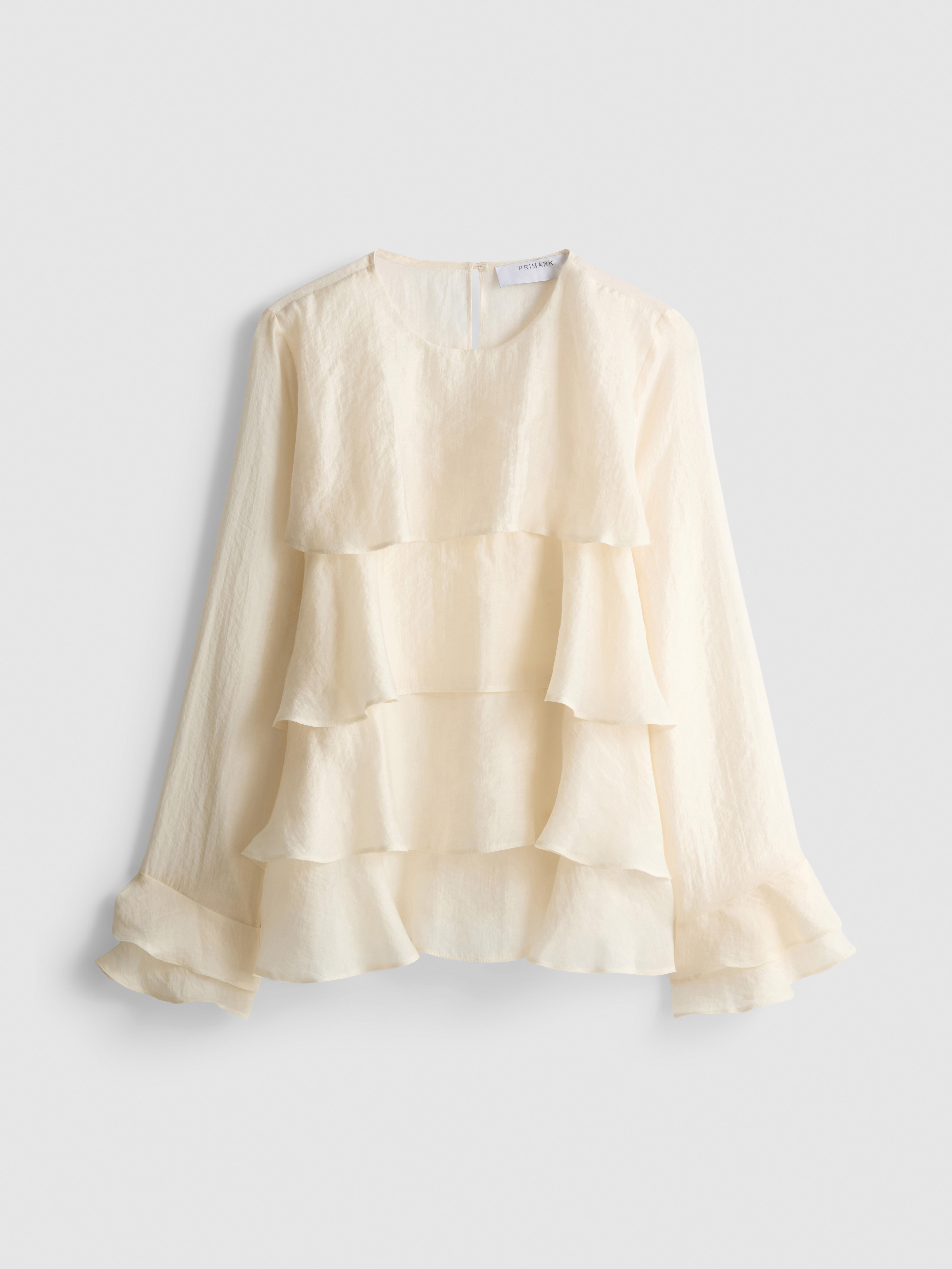 Tiered Long-Sleeve Blouse