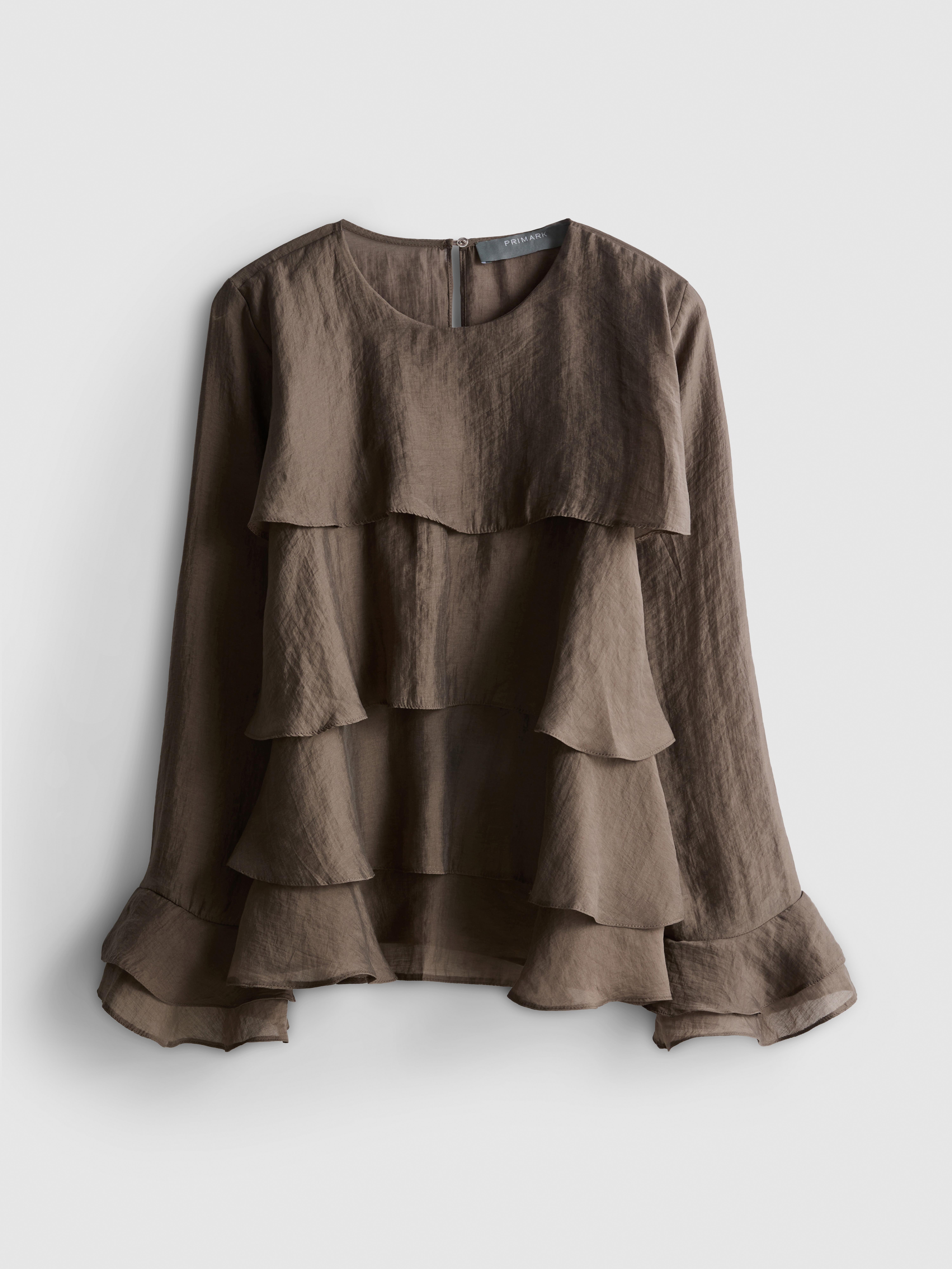 Tiered Long-Sleeve Blouse