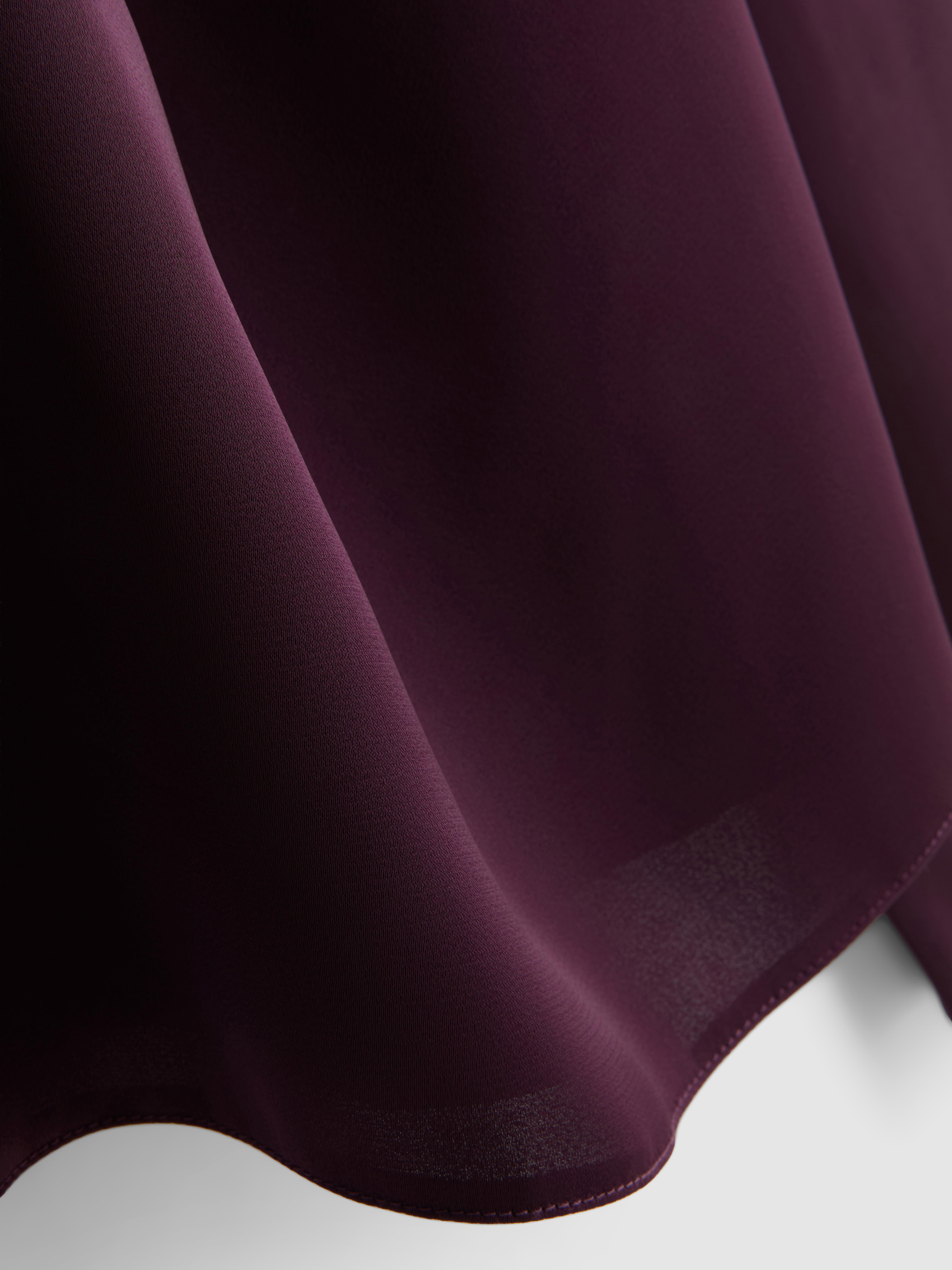 Cowl Neck Draped Satin Blouse