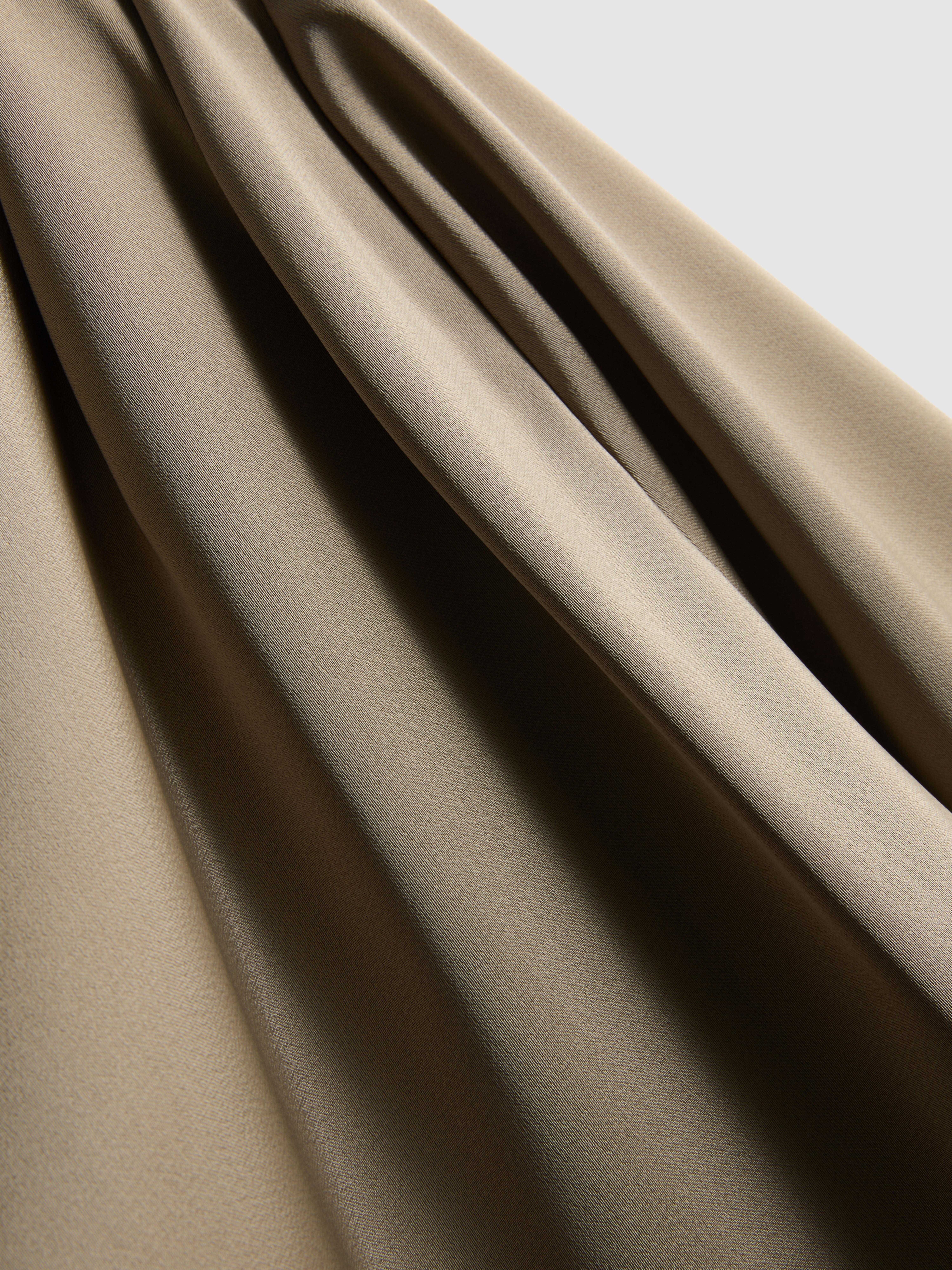 Cowl Neck Draped Satin Blouse
