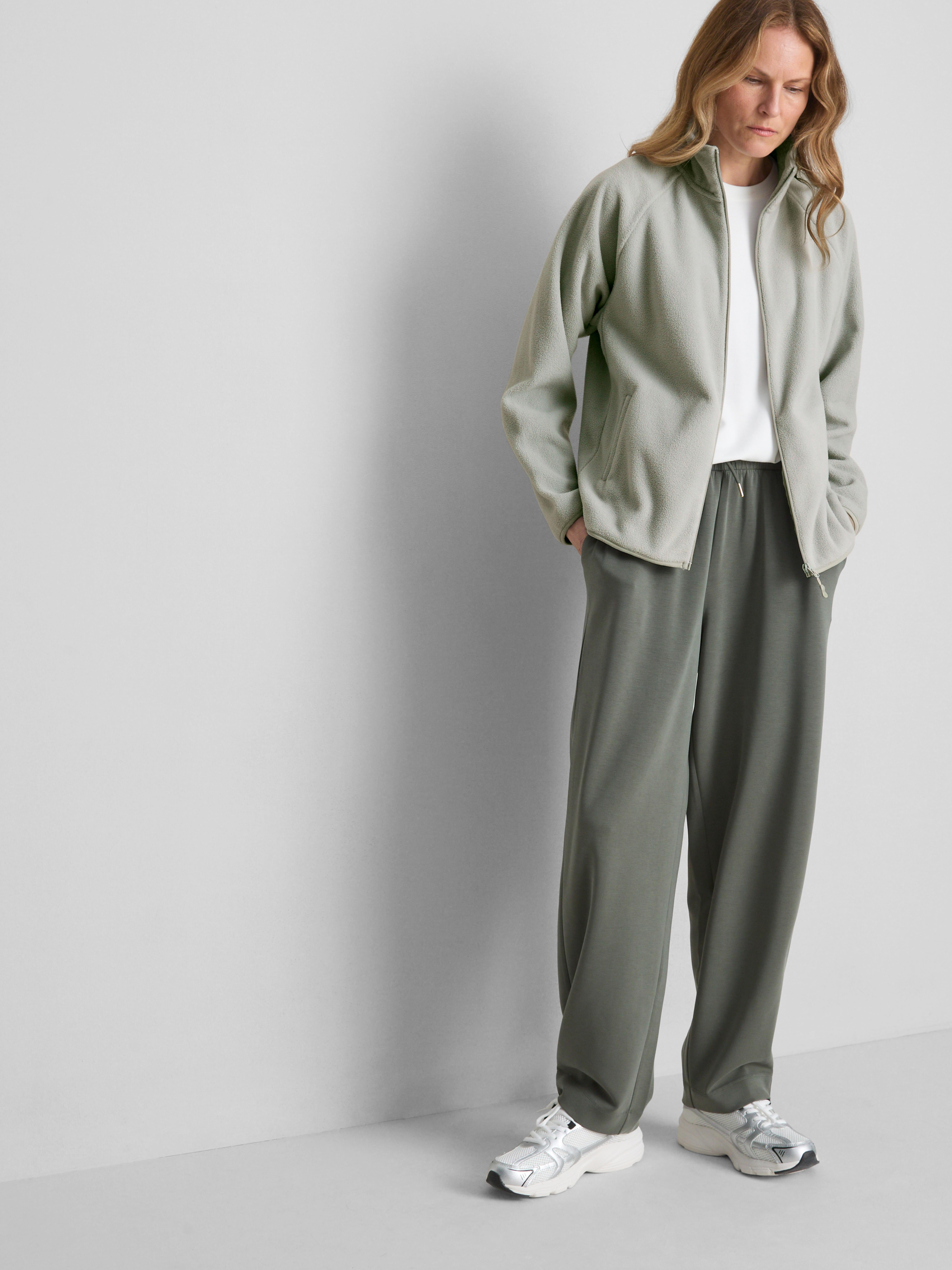 Zip-Up Funnel Neck Fleece Light Green