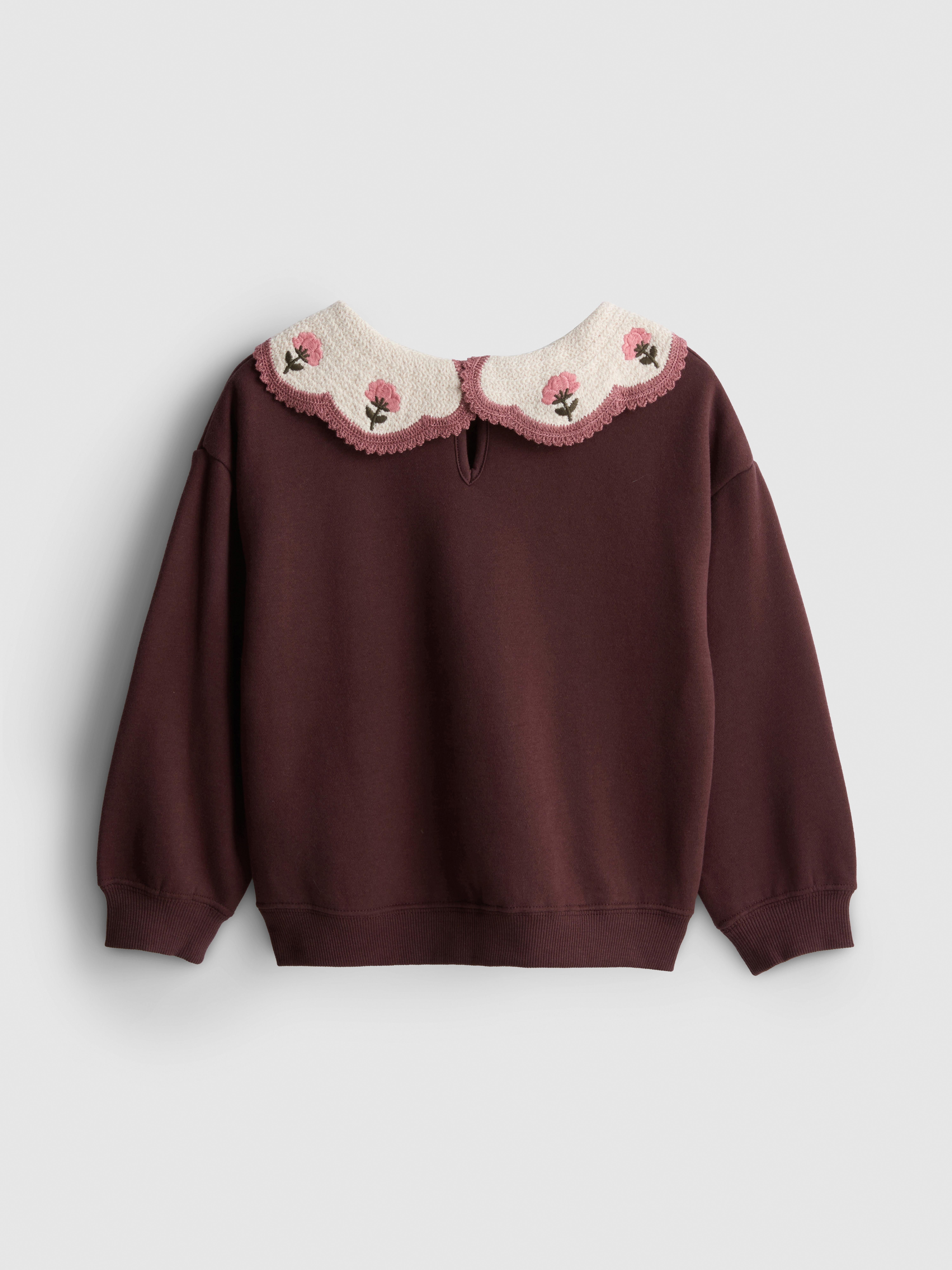 1-9yrs | Crochet Collared Sweatshirt
