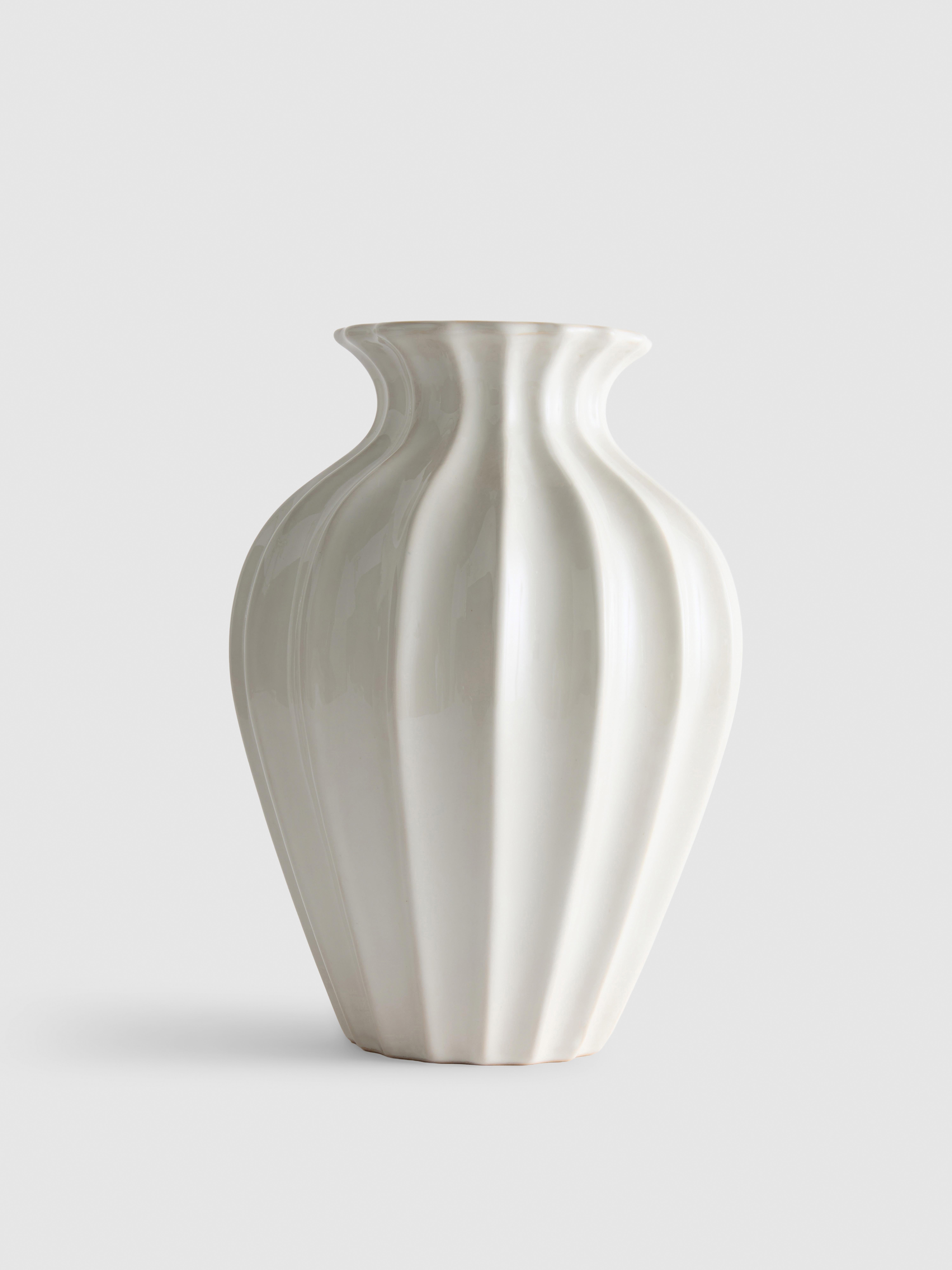 Ribbed Ceramic Vase
