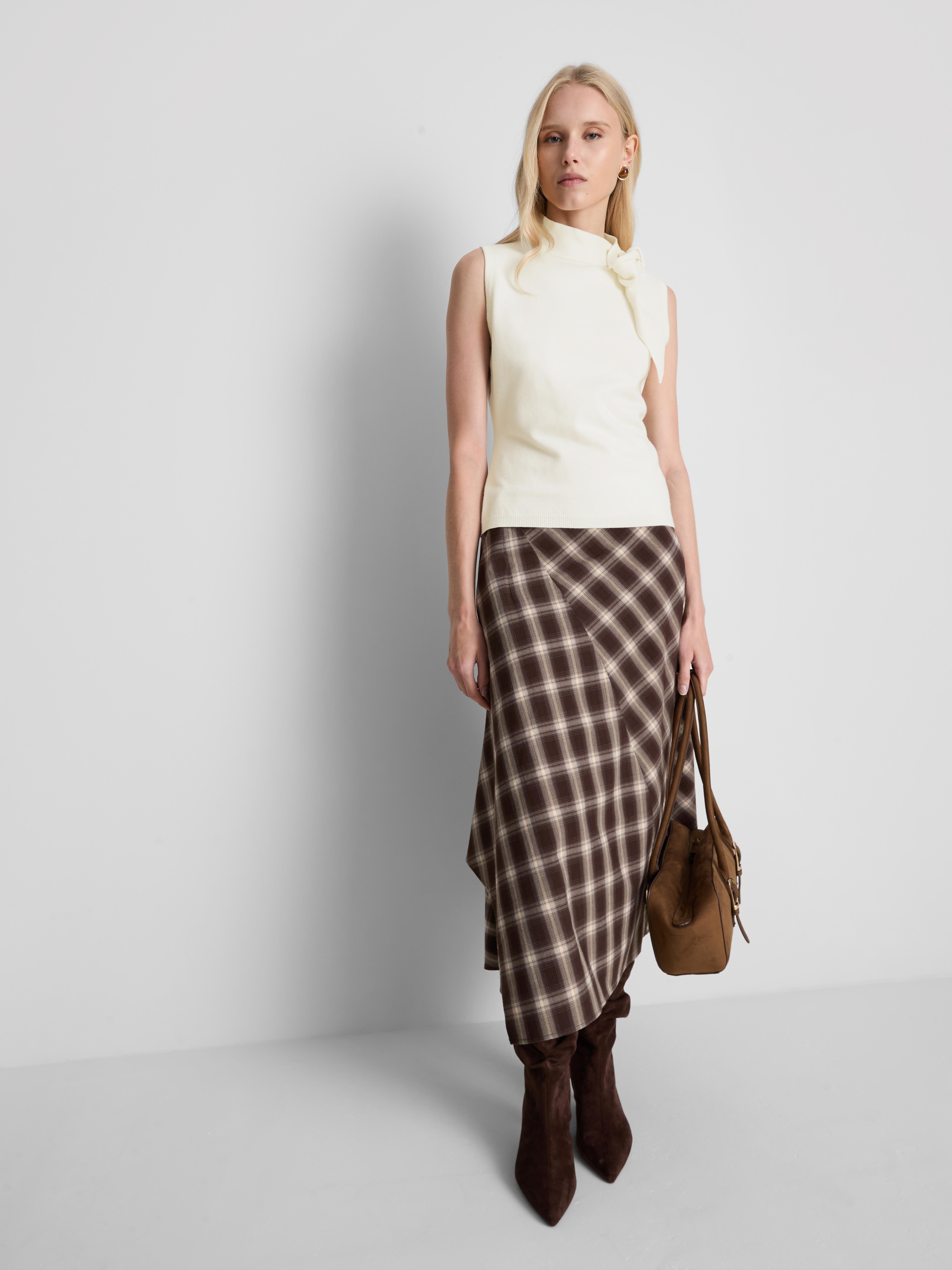 By Coleen Knitted Tie Neck Tank