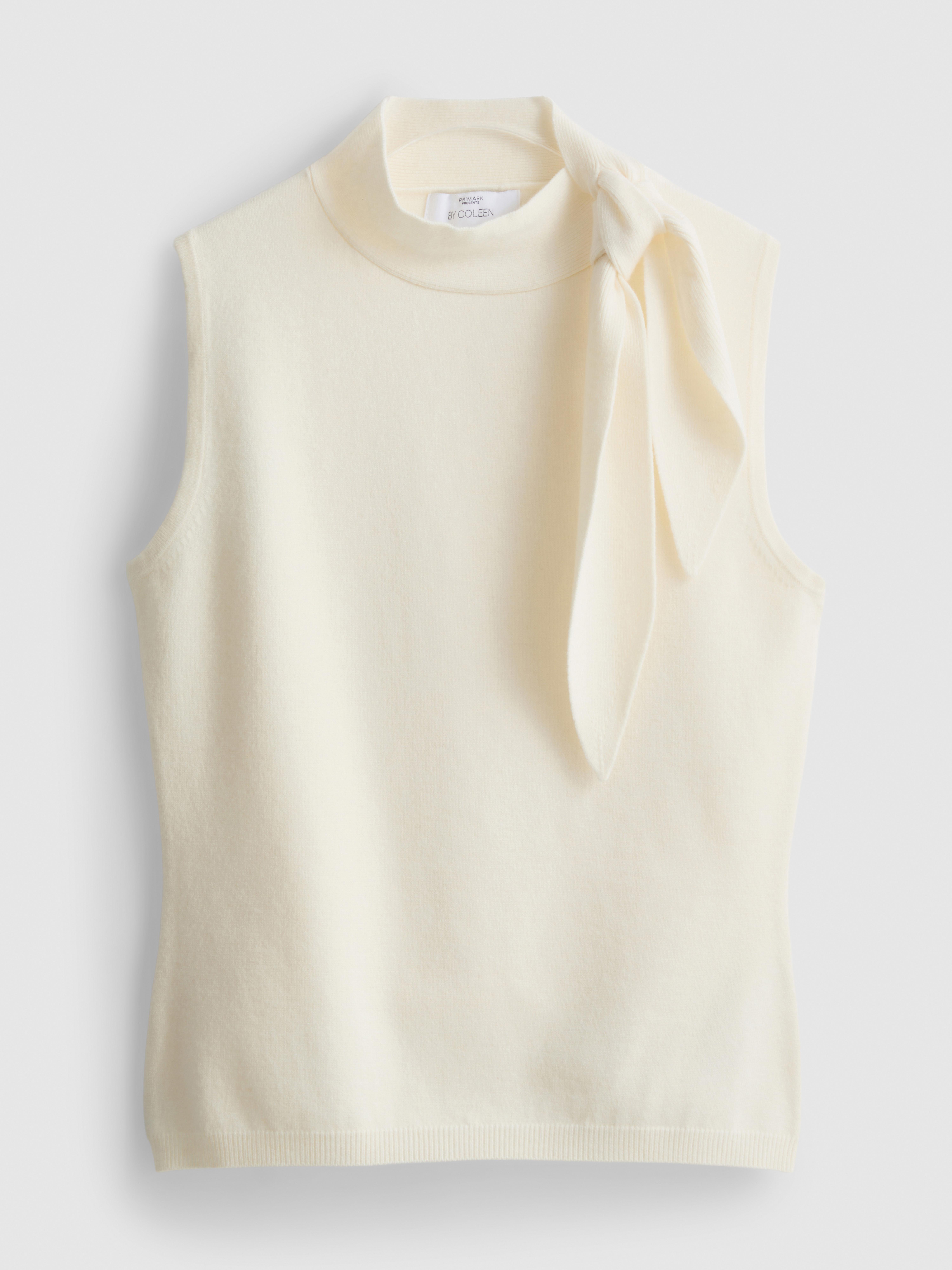 By Coleen Knitted Tie Neck Tank