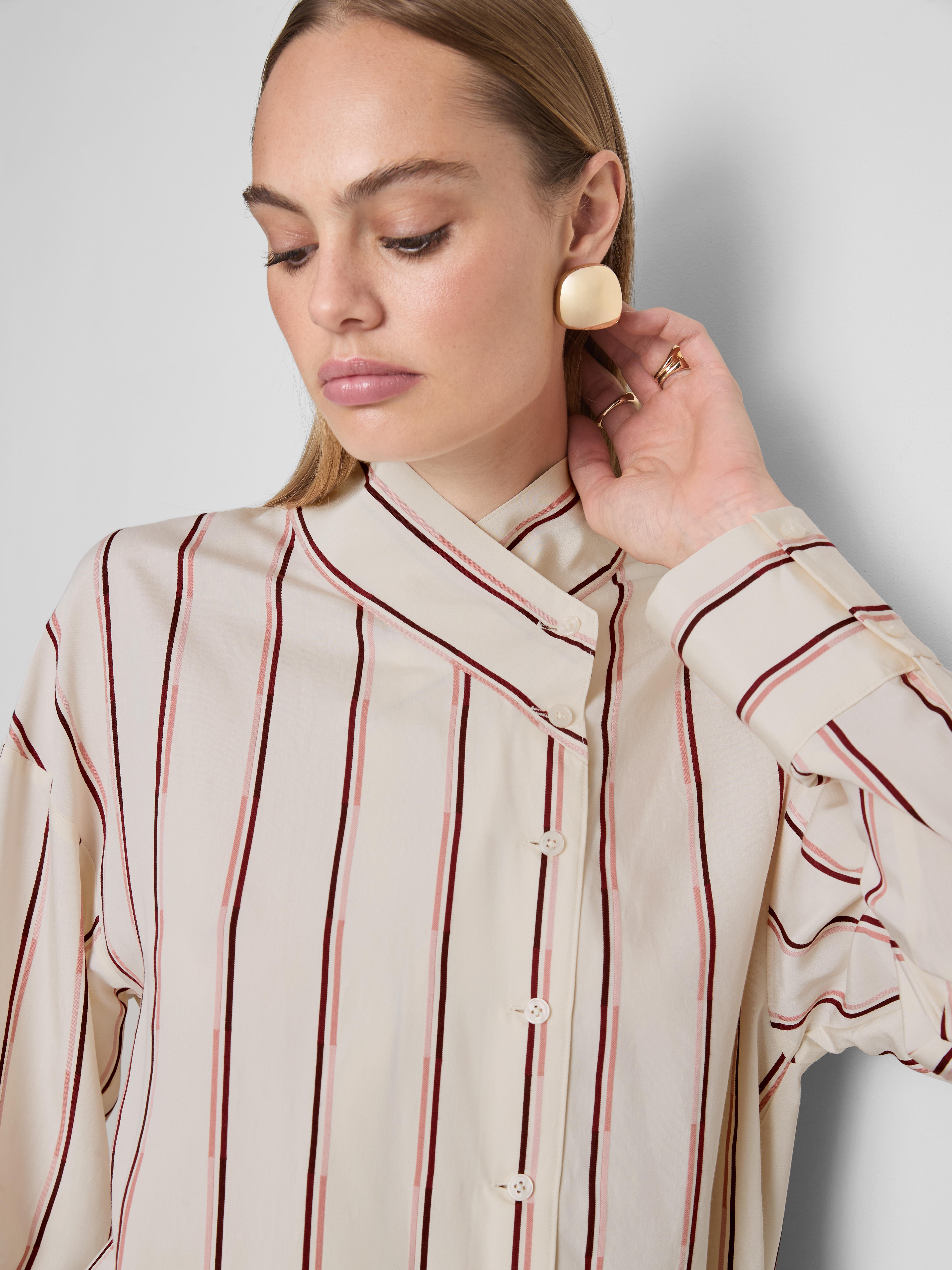 The Edit Asymmetrical Collar Striped Shirt