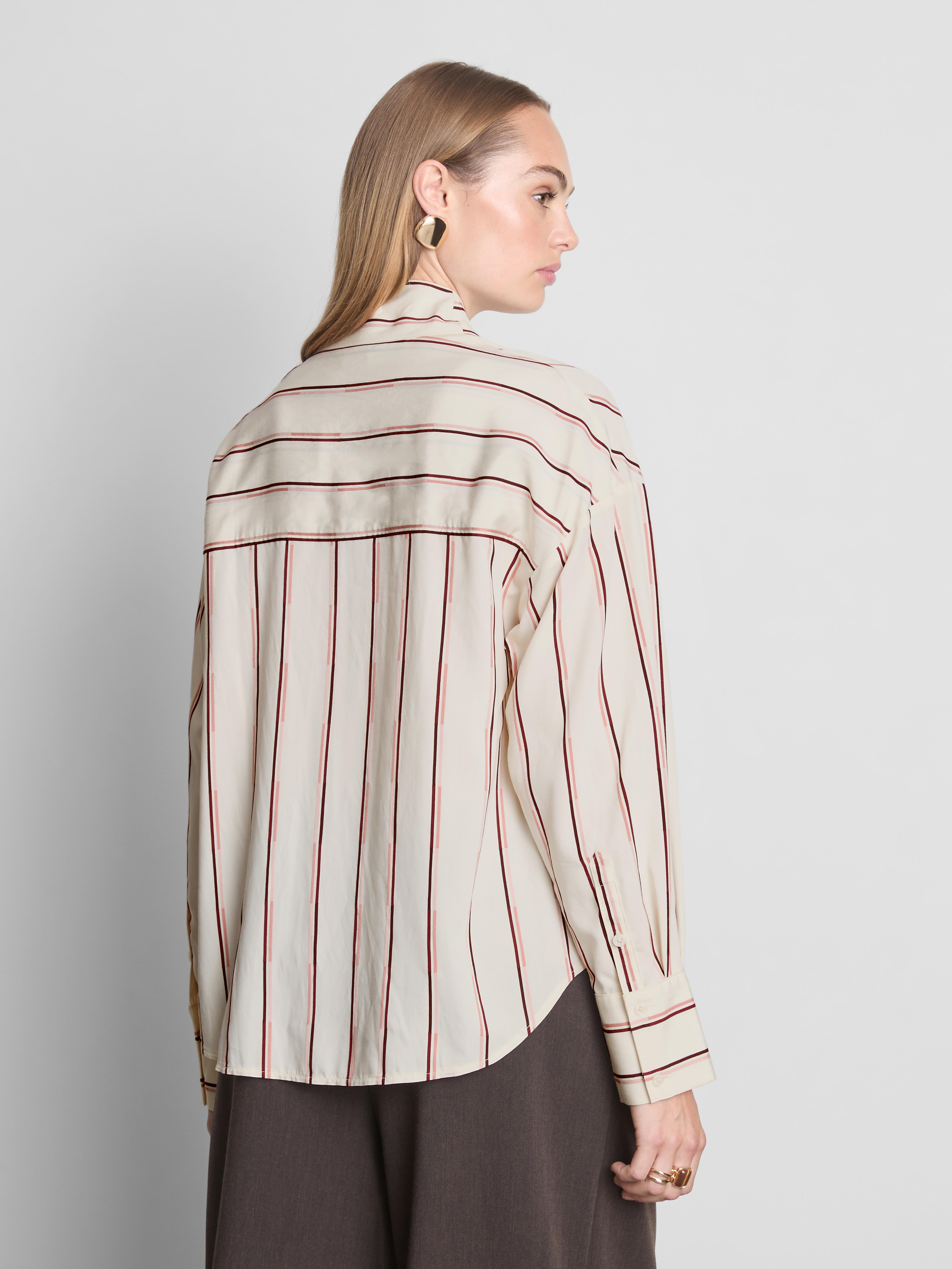 The Edit Asymmetrical Collar Striped Shirt