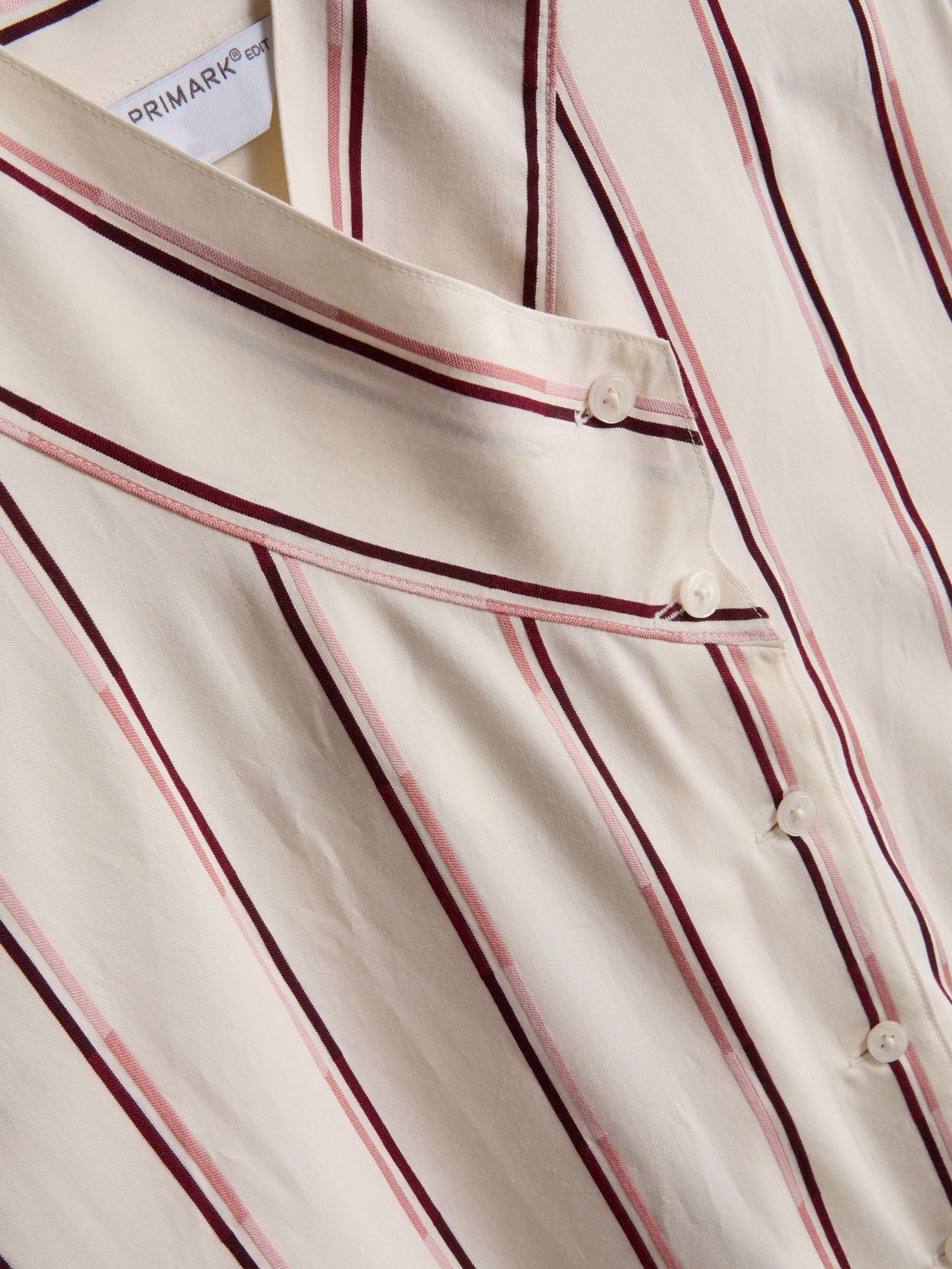 The Edit Asymmetrical Collar Striped Shirt
