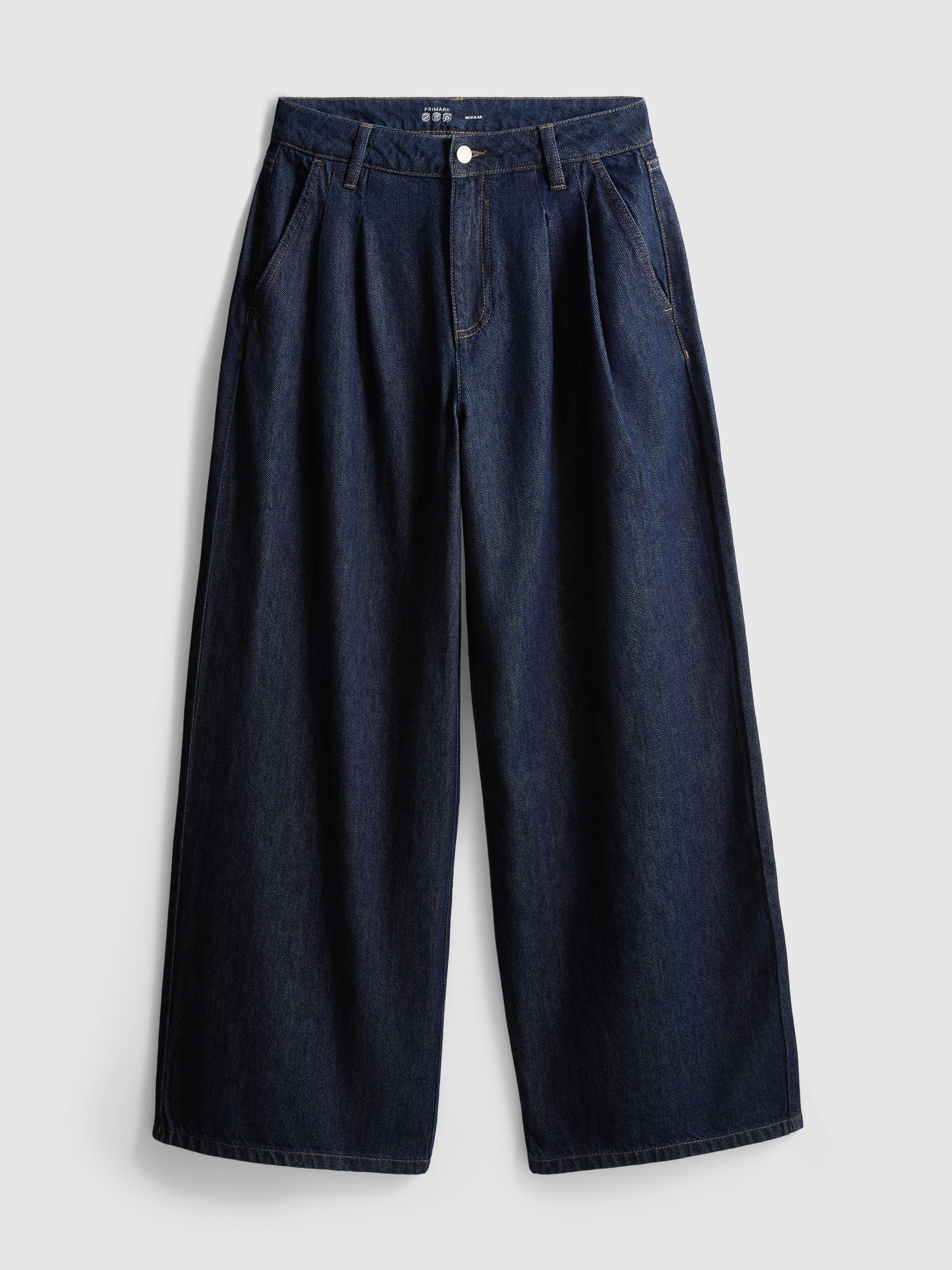 Paula Echevarría Pleat-Front Wide-Leg Jeans