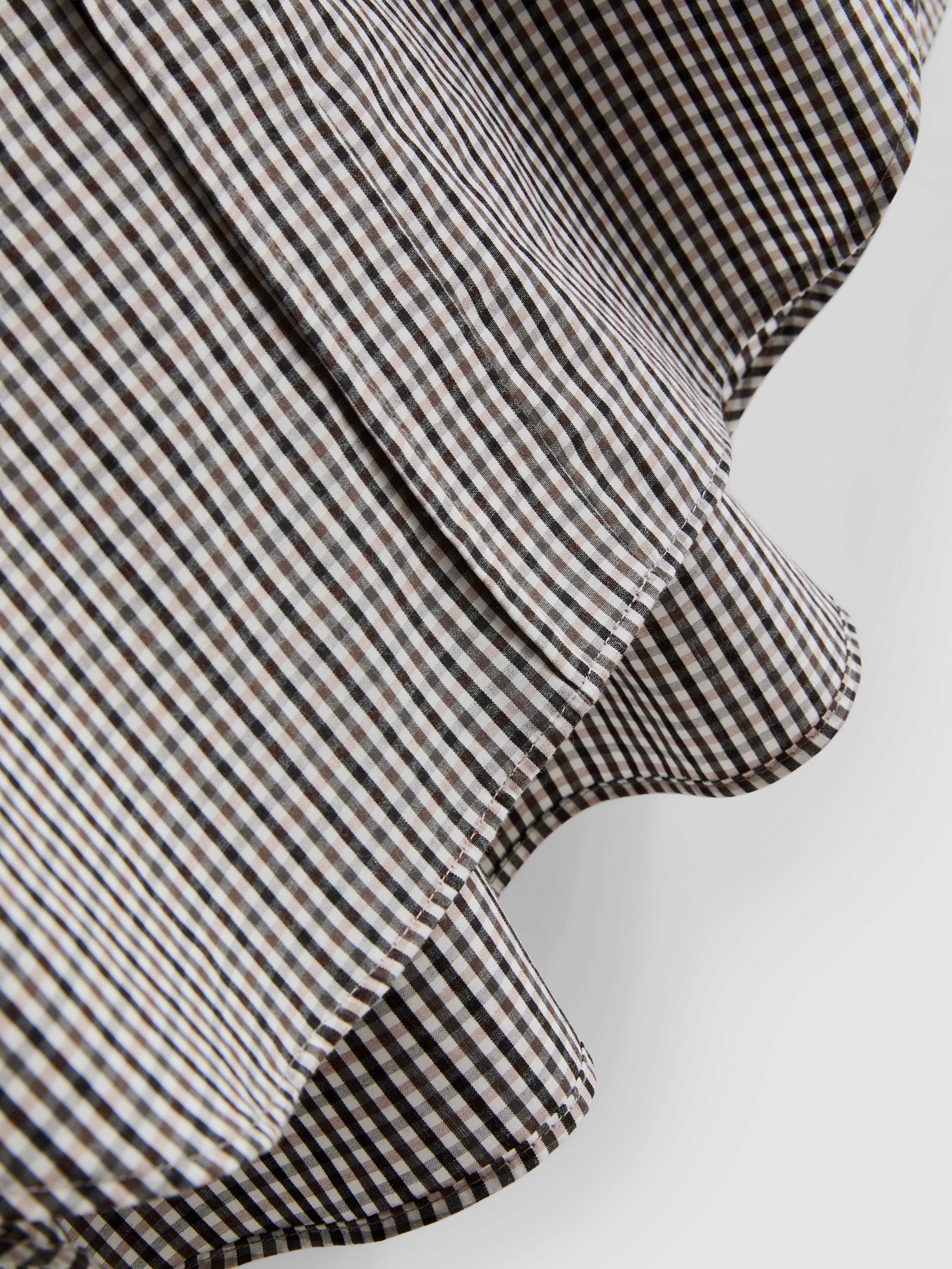 The Edit Cotton Check Tie Detail Shirt