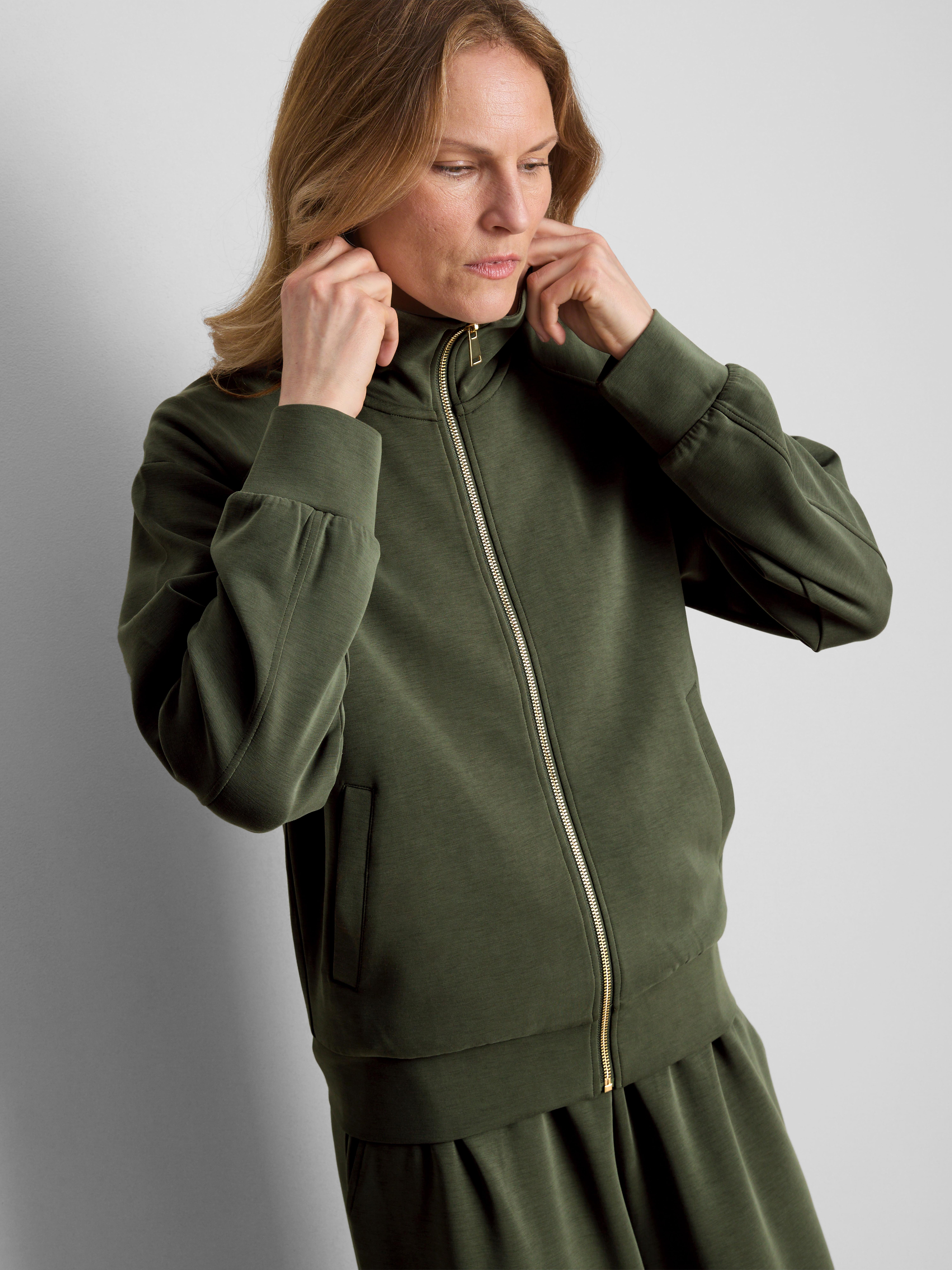 Modal Blend Zip Through Sweatshirt