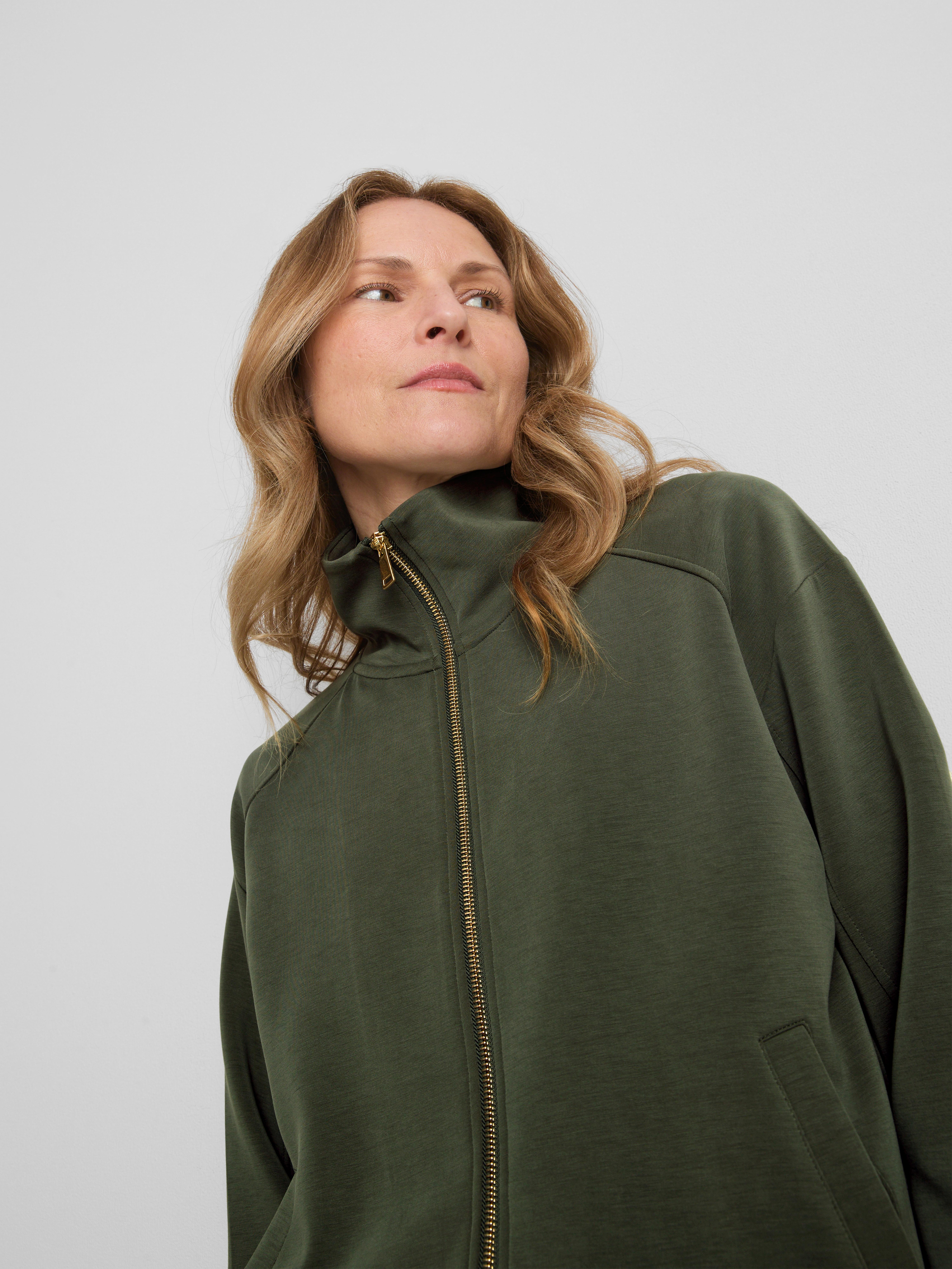 Modal Blend Zip Through Sweatshirt