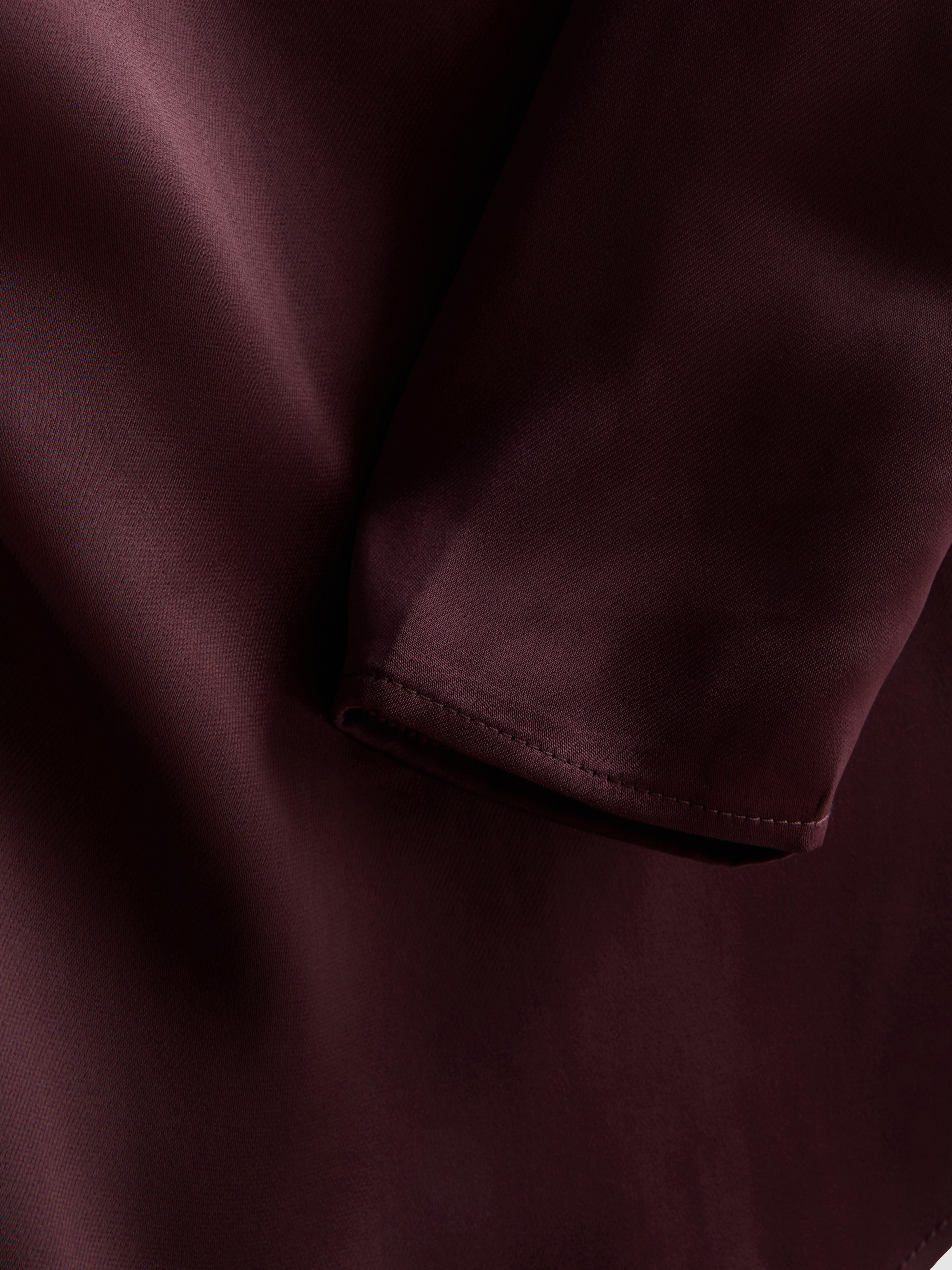 The Edit Satin Asymmetric Long Sleeve Top