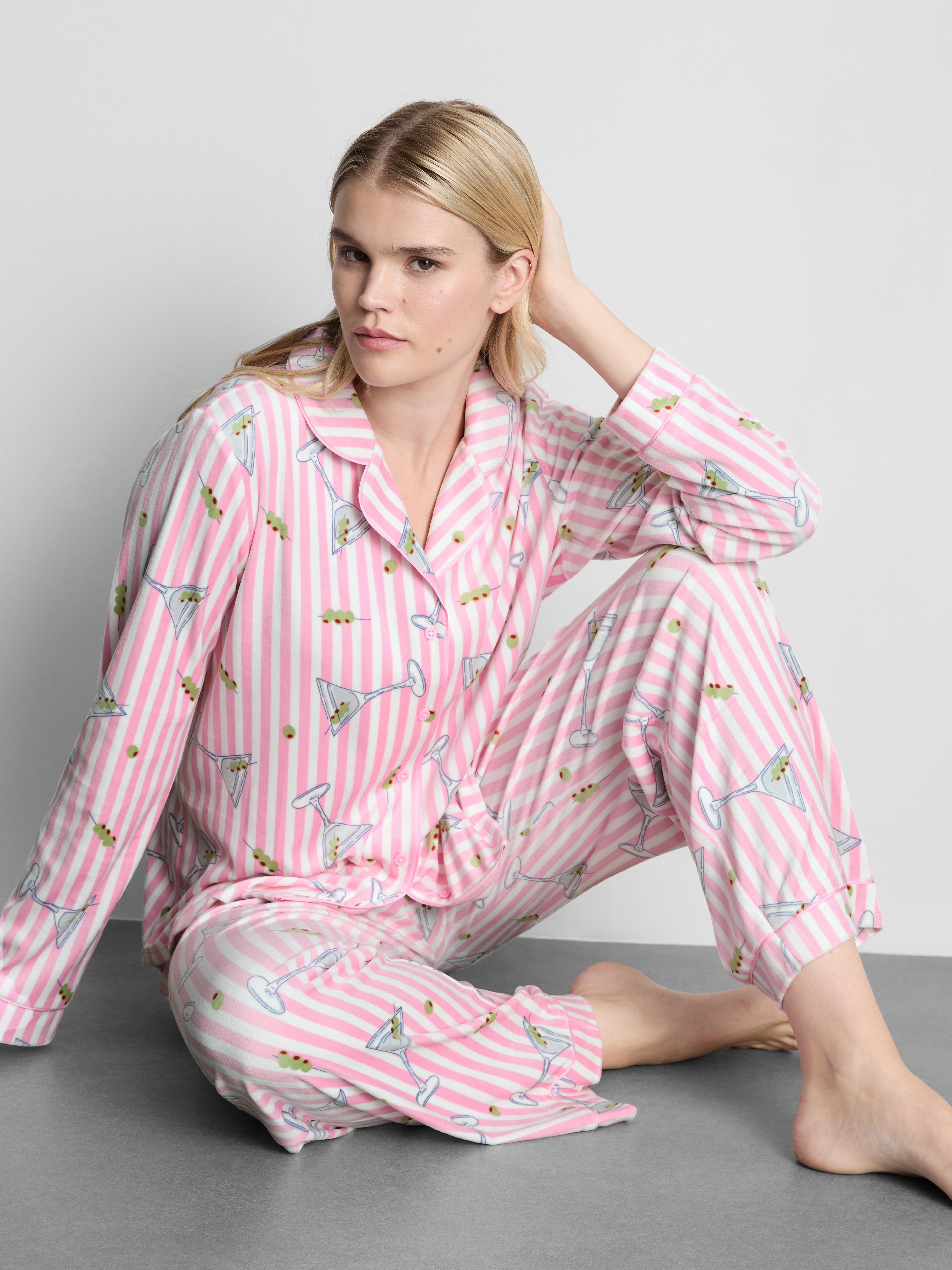 Plush Printed Boyfriend Pajamas