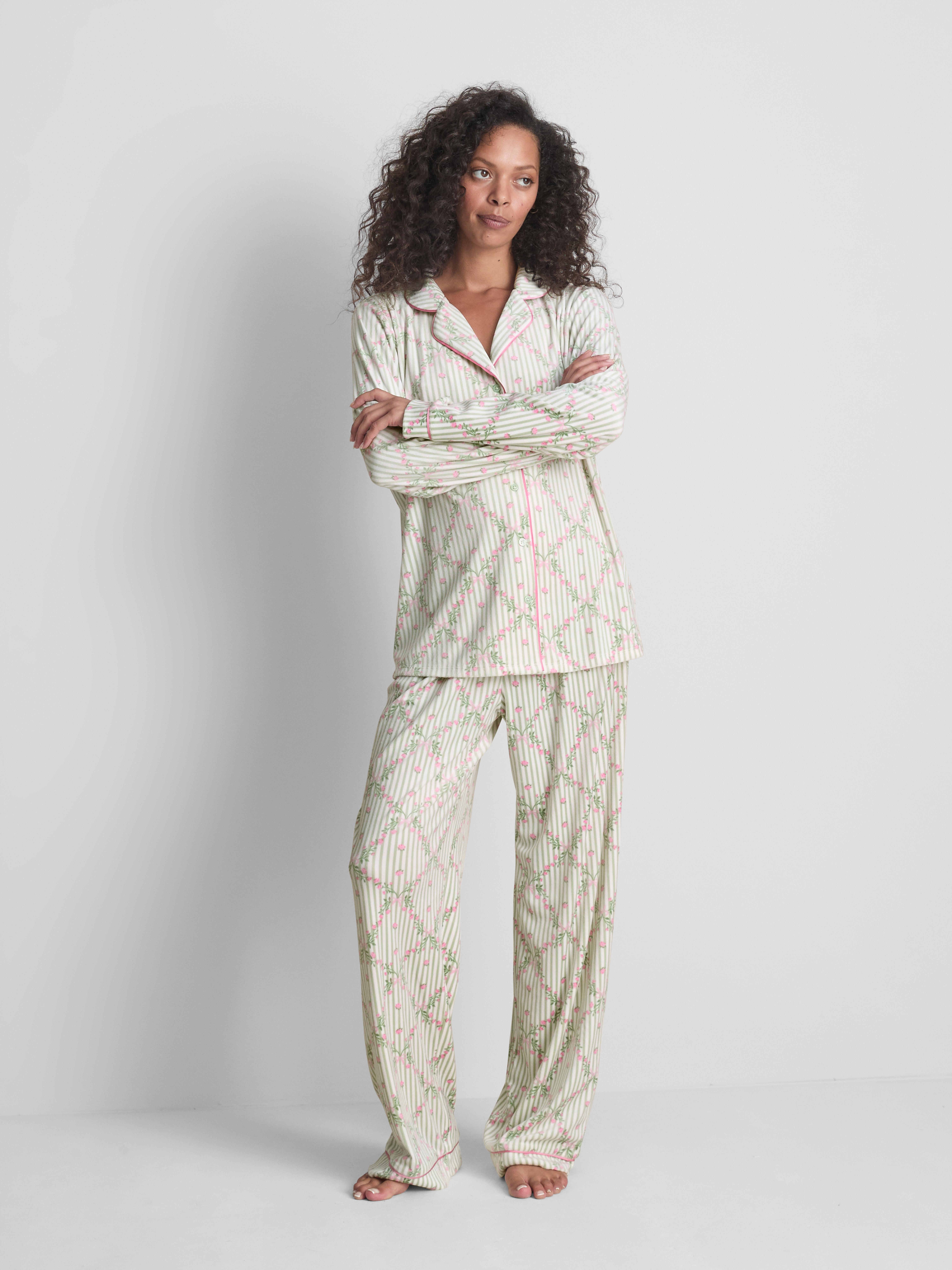 Plush Printed Boyfriend Pyjamas