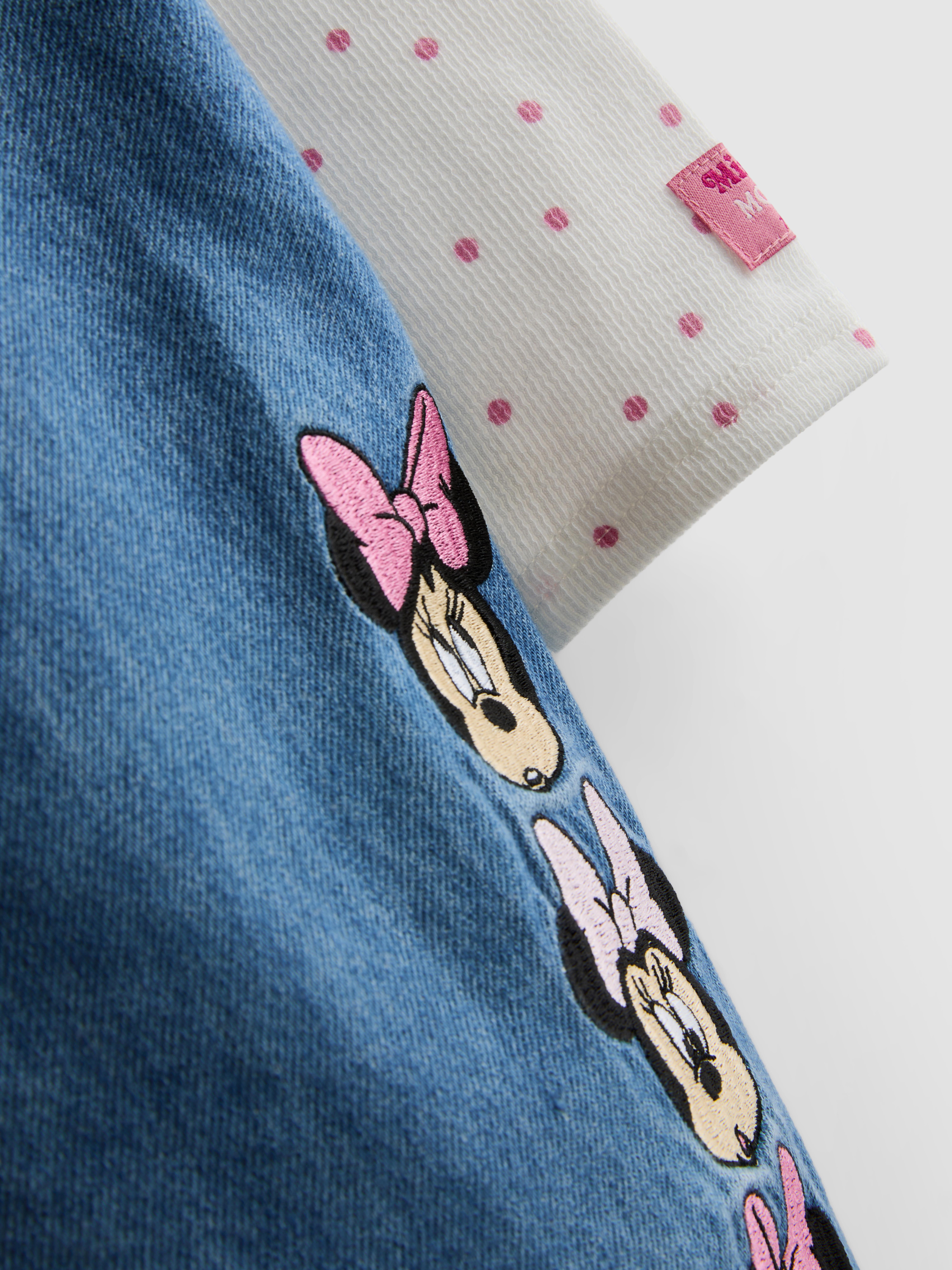 1-9yrs | Disney's Minnie Mouse Collared Top and Denim Overall Dress Set