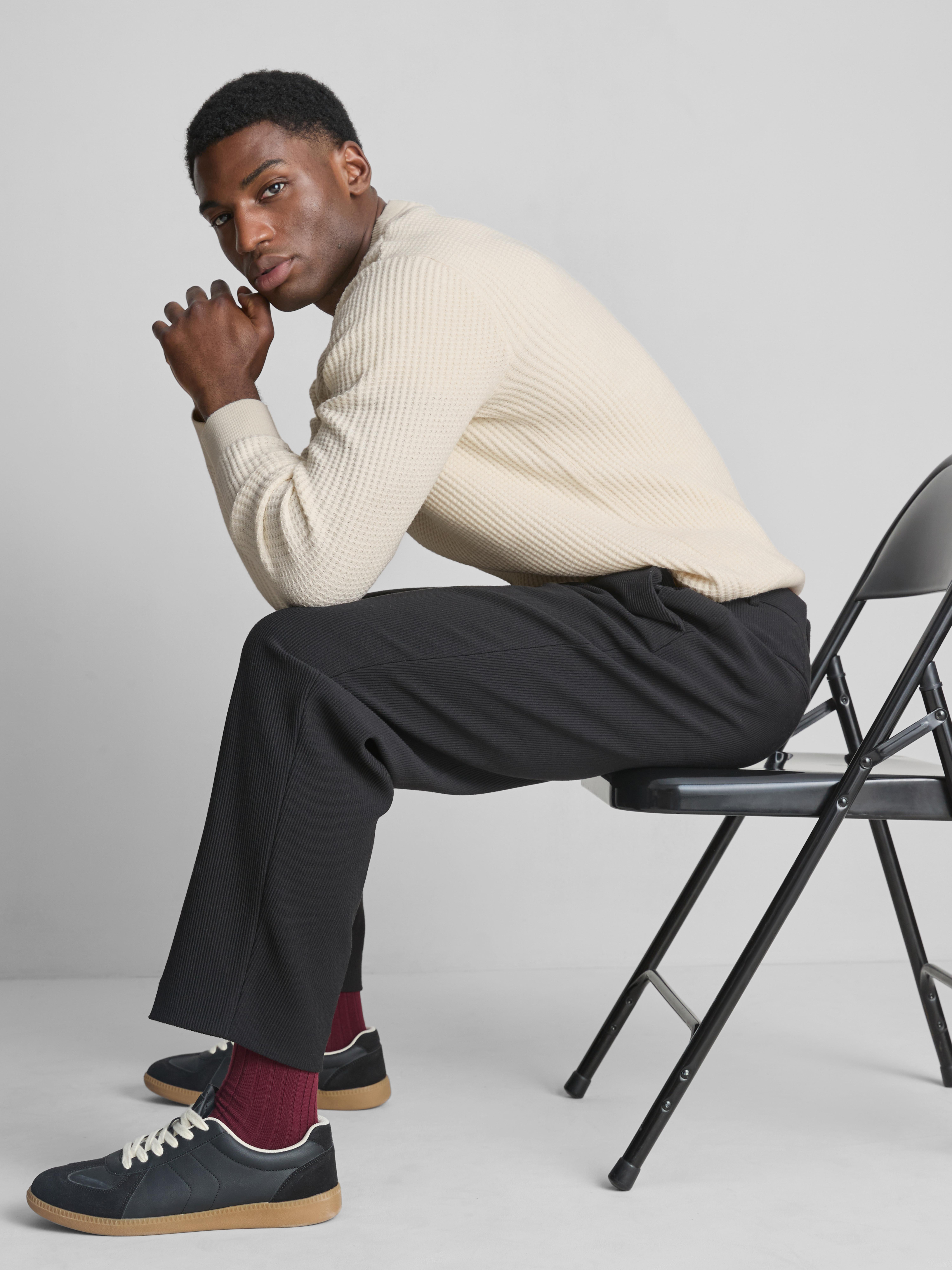 Textured Crew Neck Sweater