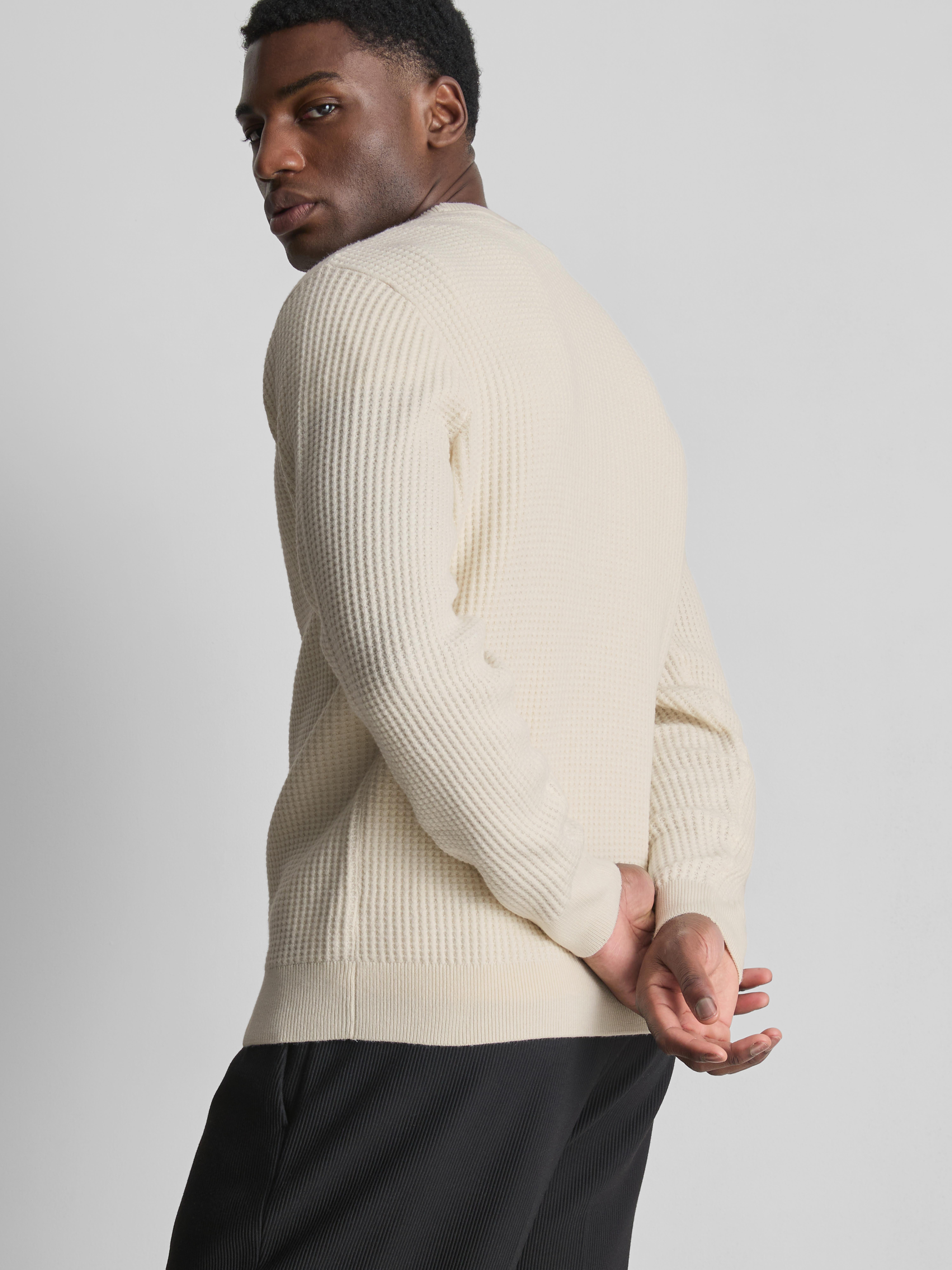 Textured Crew Neck Sweater