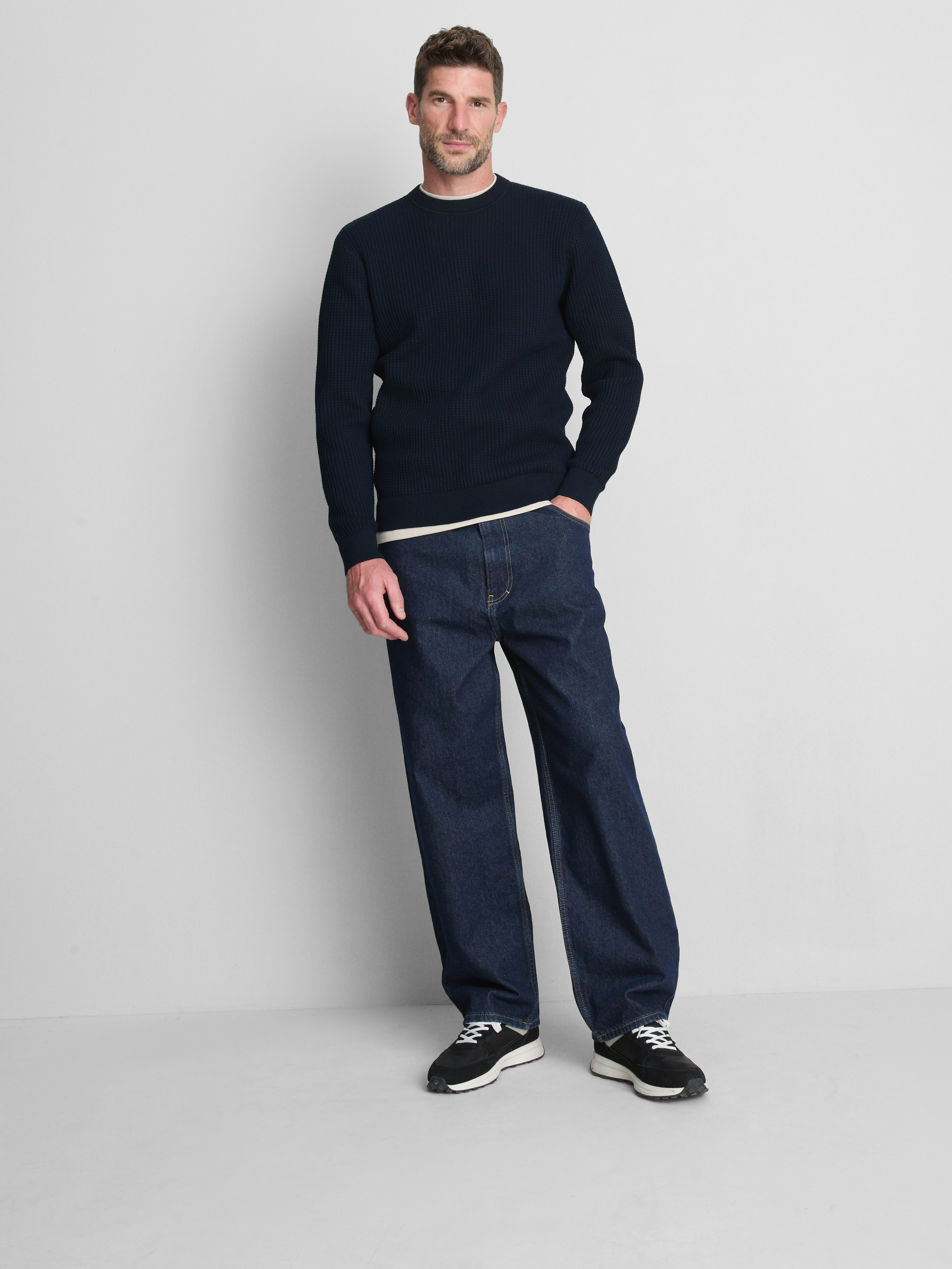 Textured Crew Neck Sweater