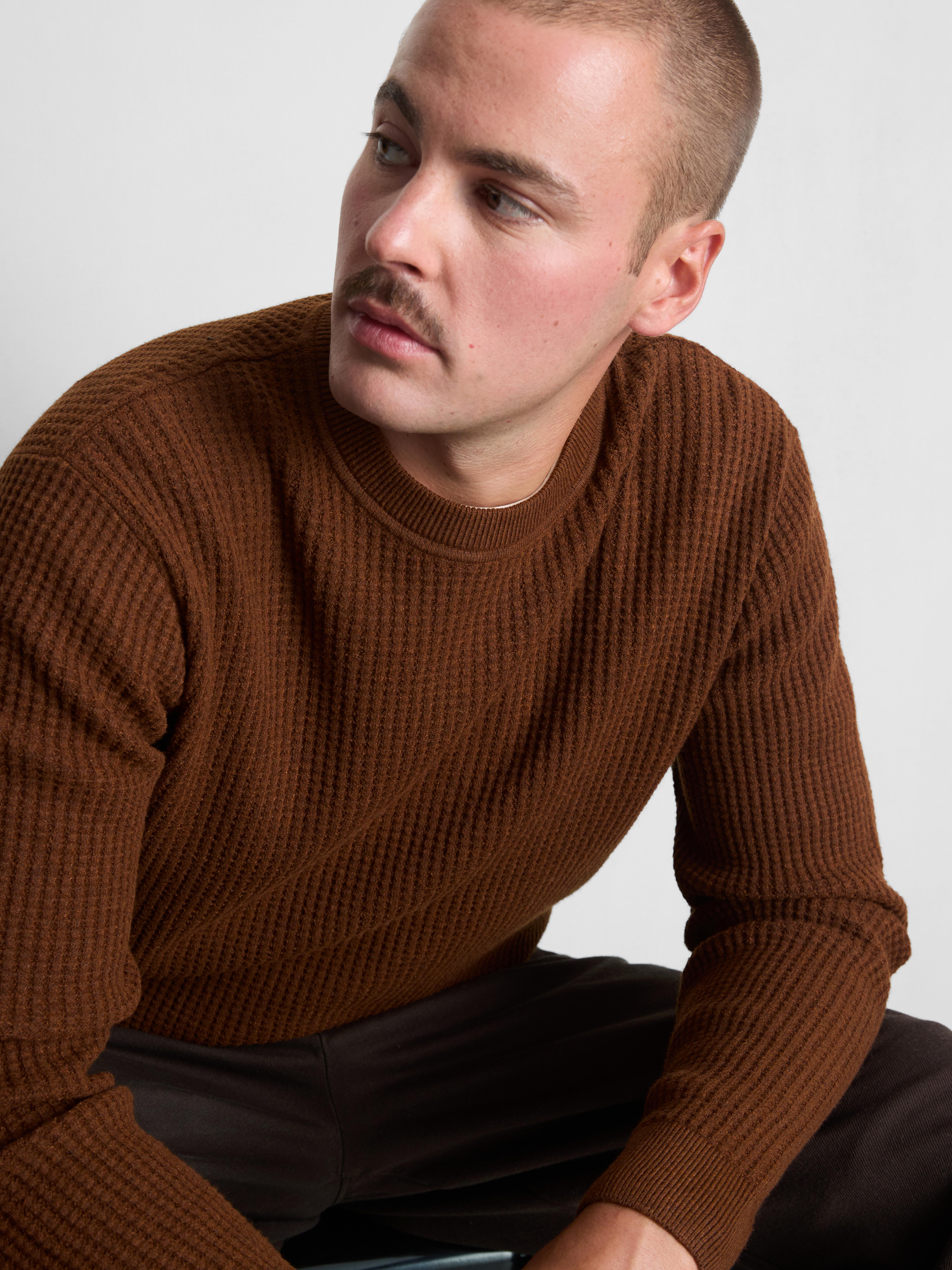 Textured Crew Neck Sweater