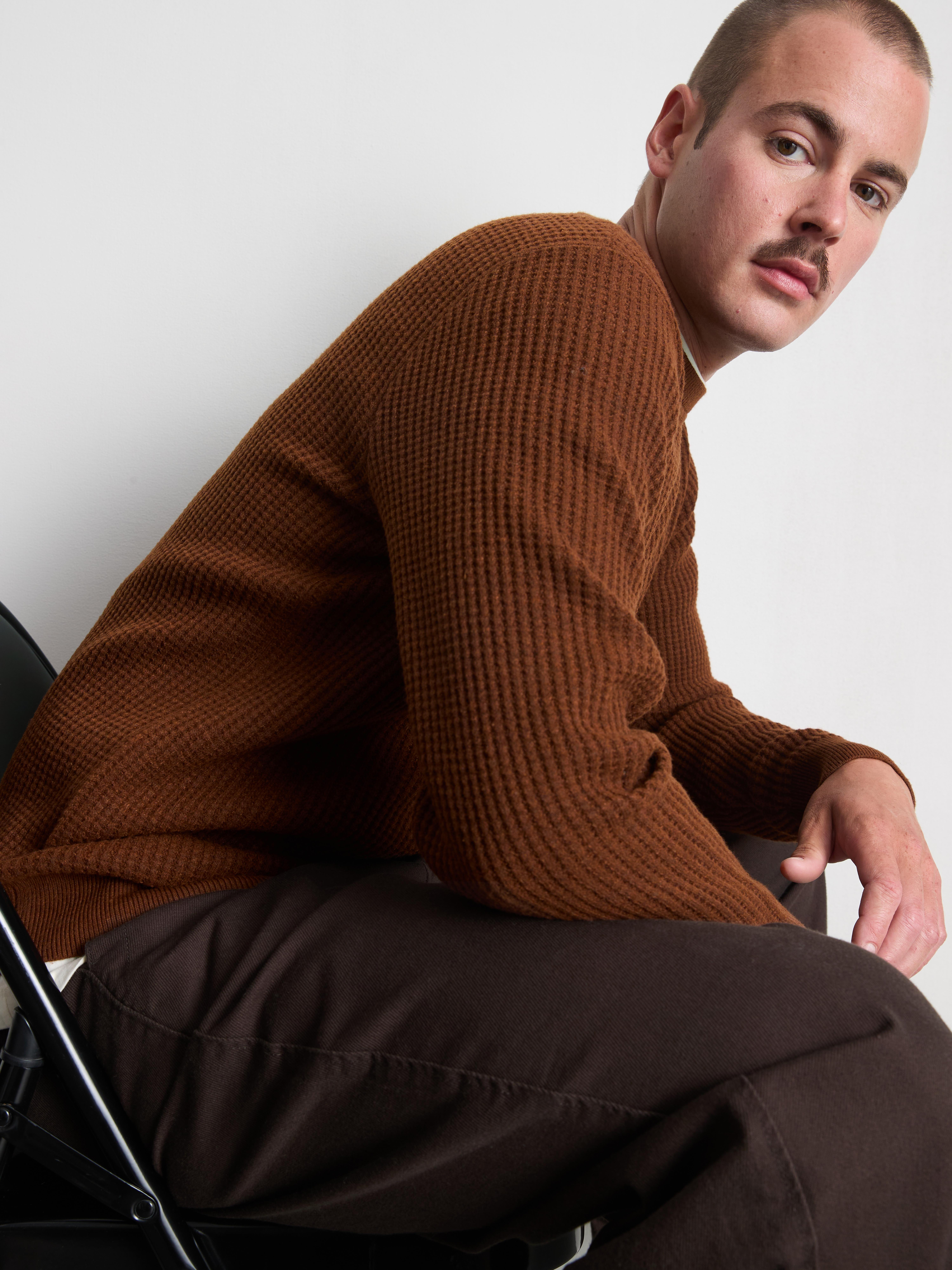 Textured Crew Neck Sweater