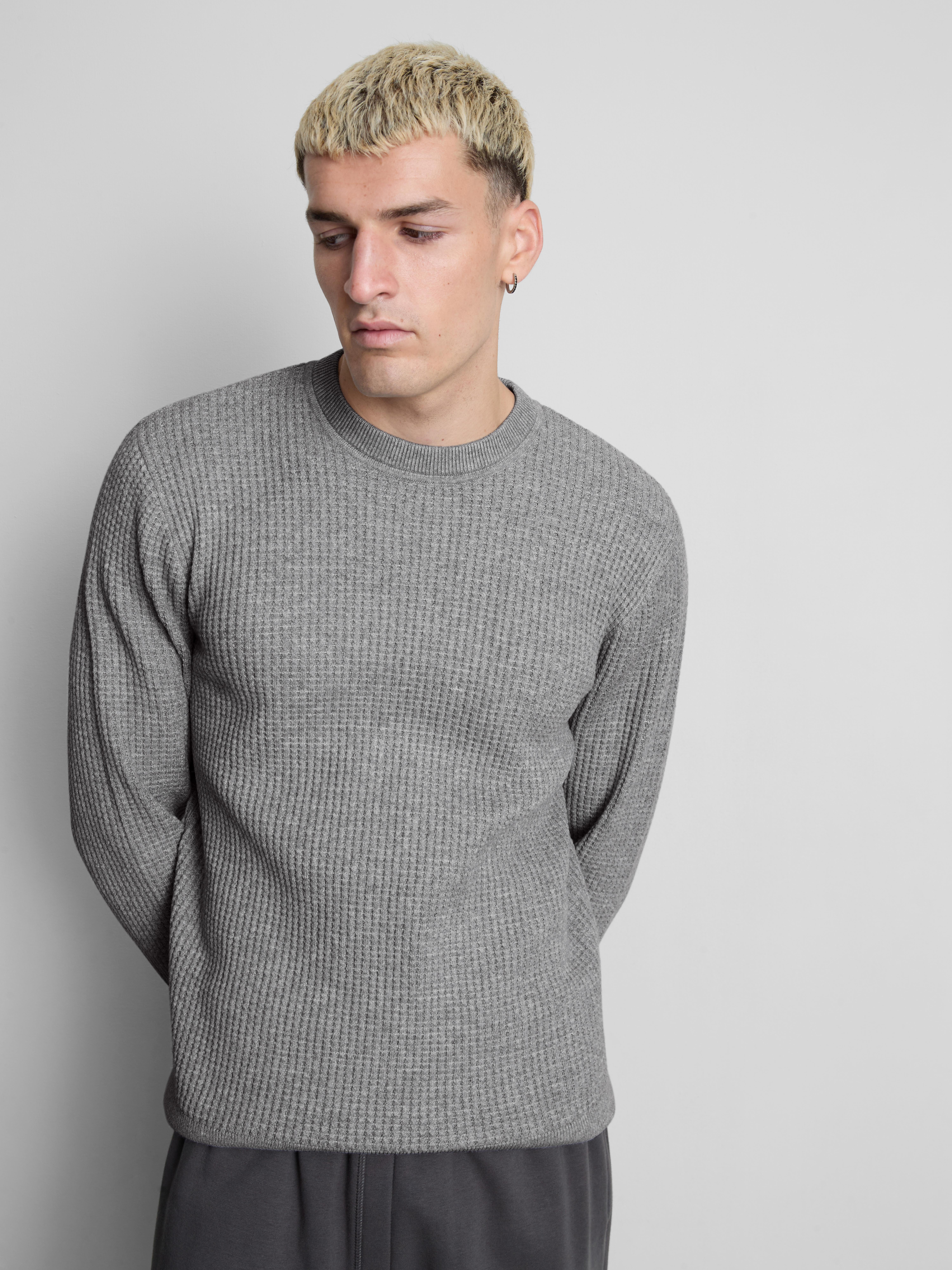 Textured Crew Neck Sweater