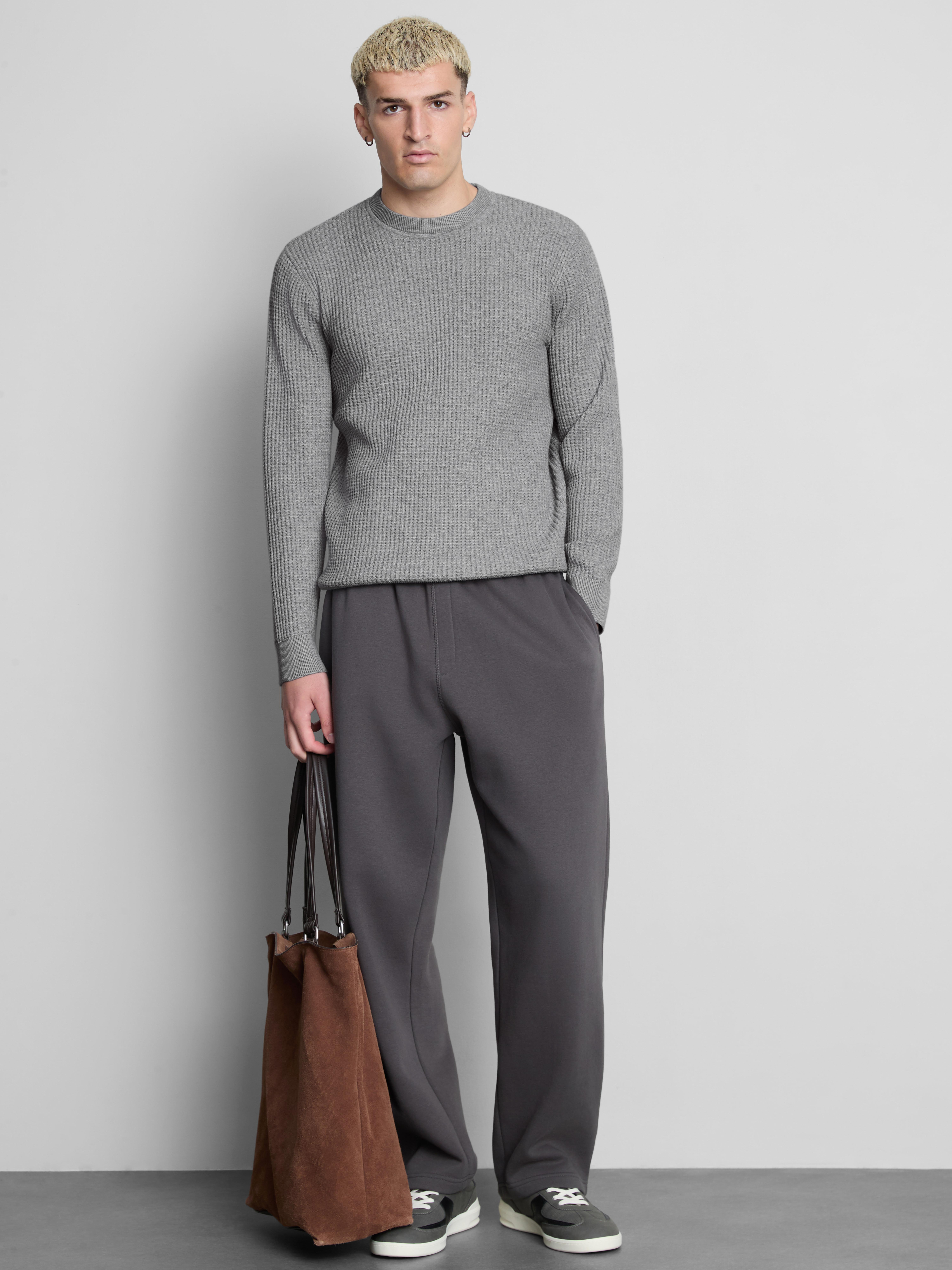 Textured Crew Neck Sweater