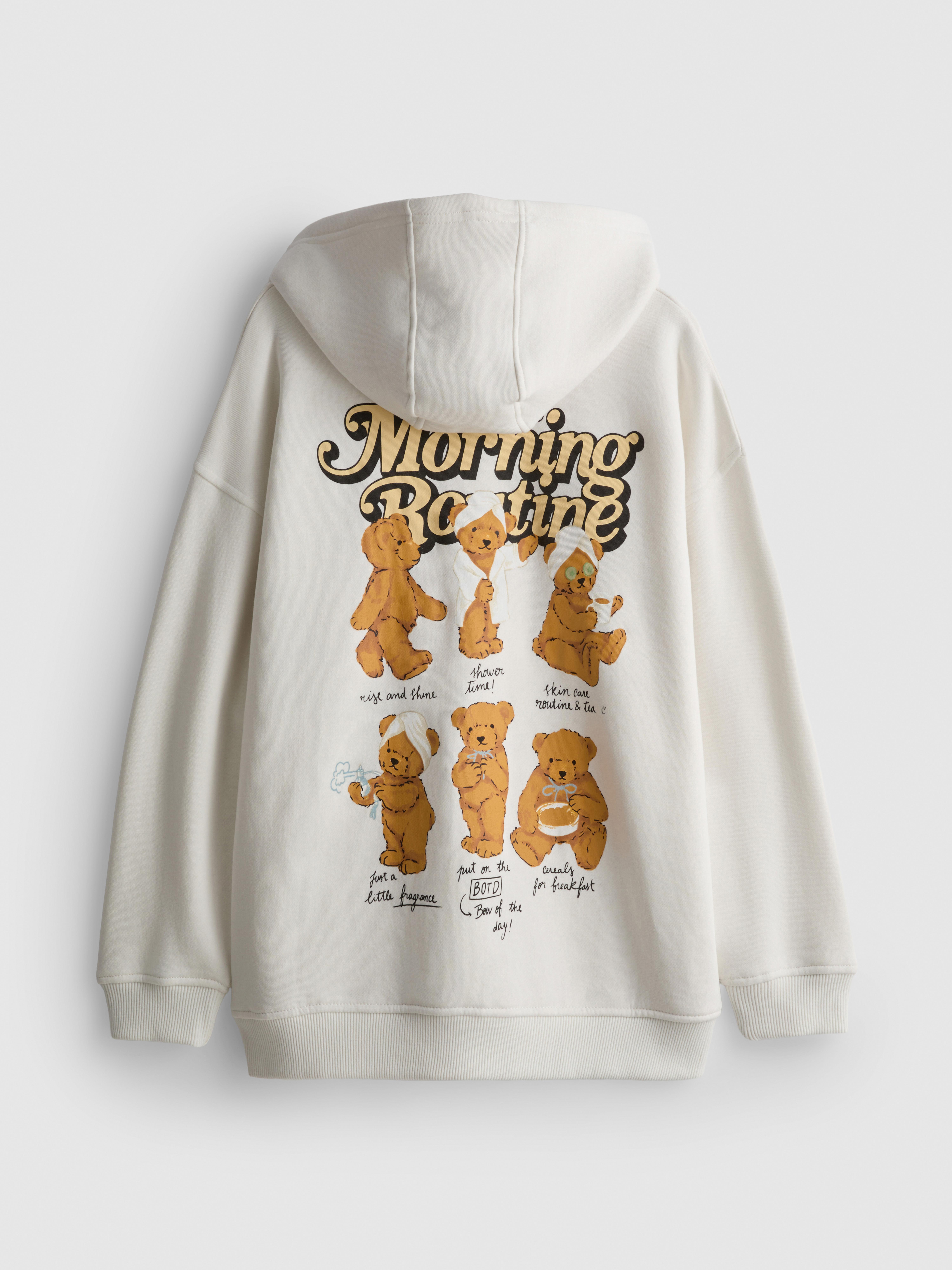 7-15yrs | Cotton-Rich Bear Graphic Hoodie