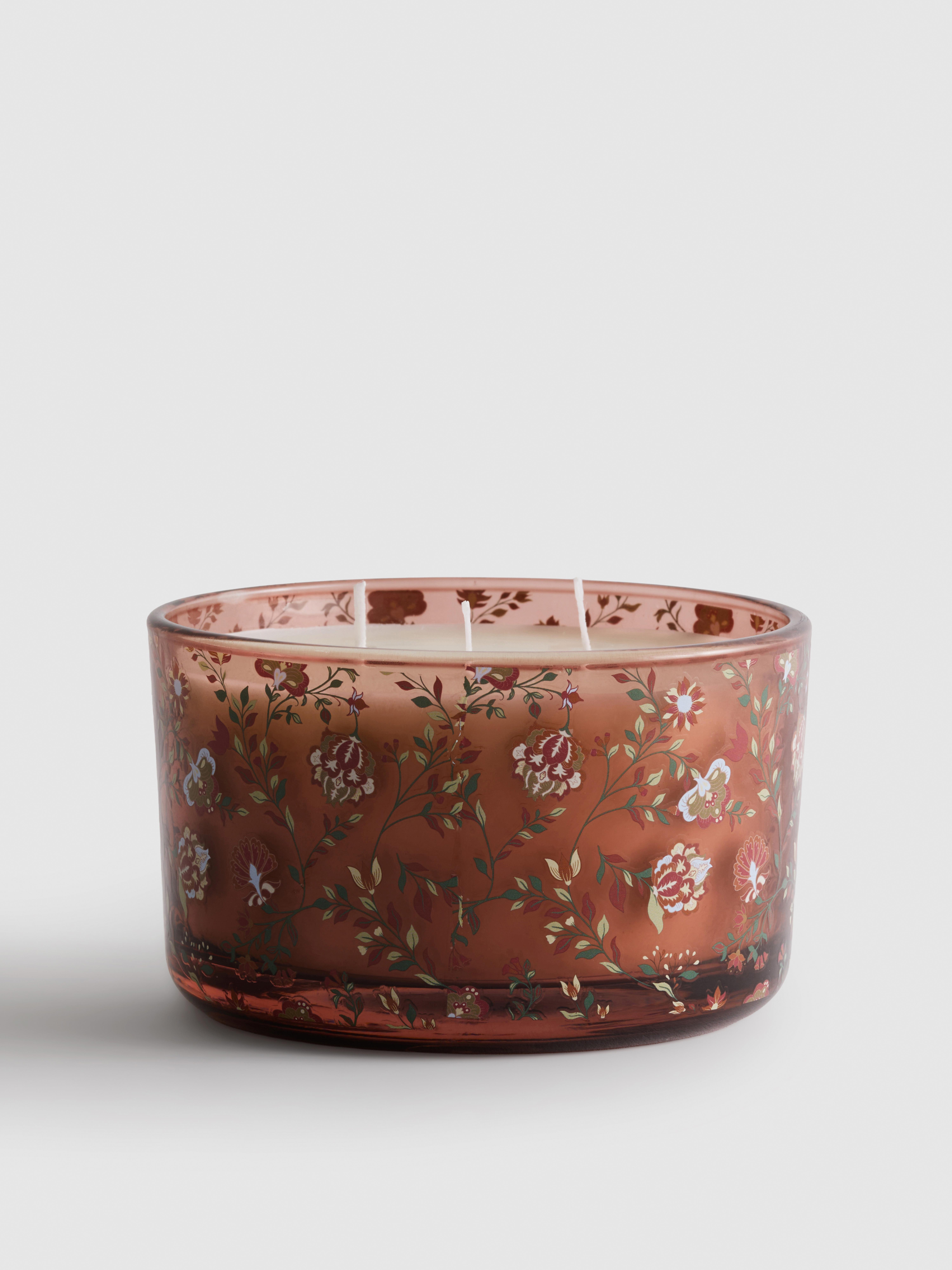 Floral Three Wick Scented Candle