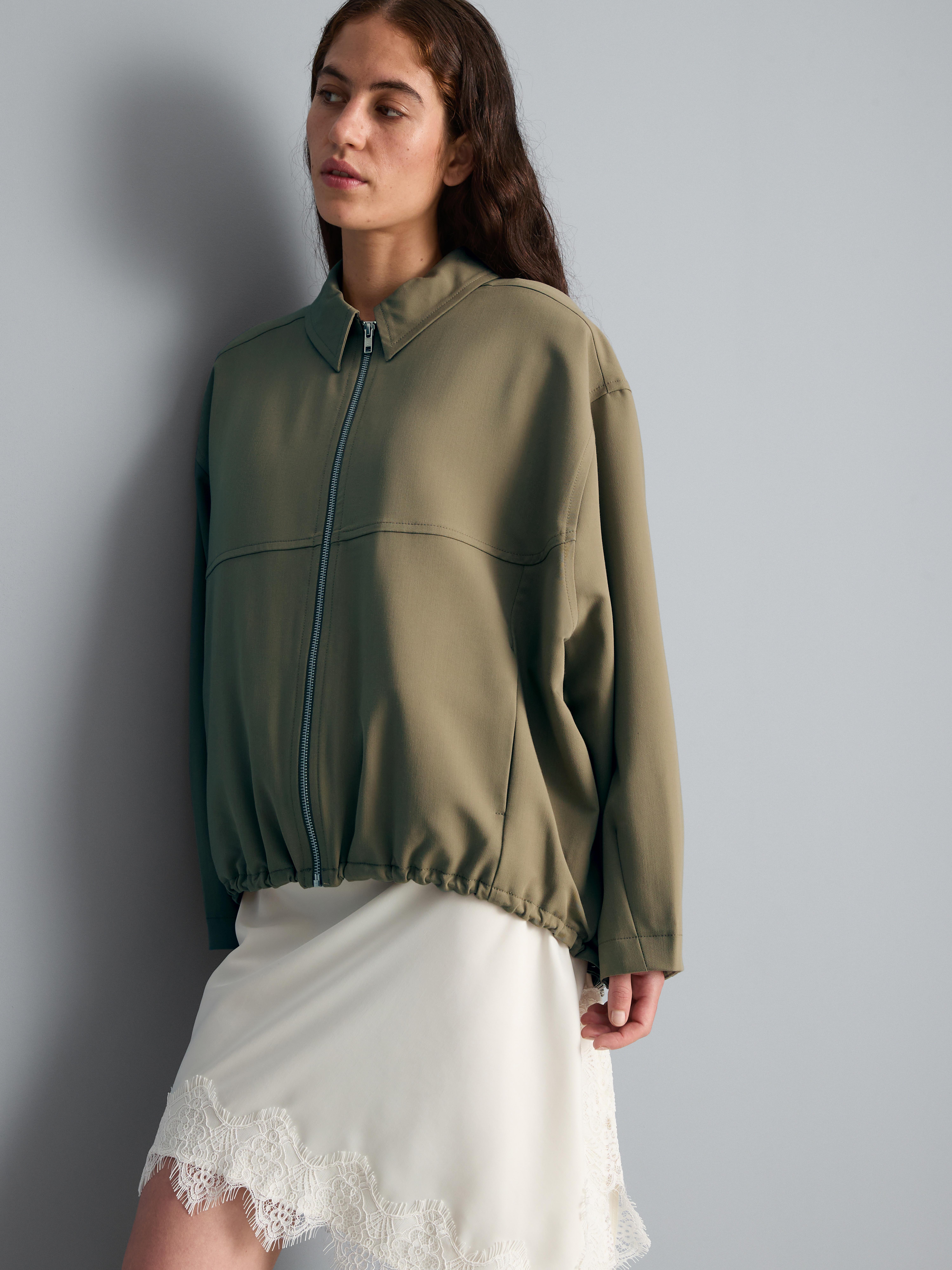 Giacca stile camicia con colletto e zip