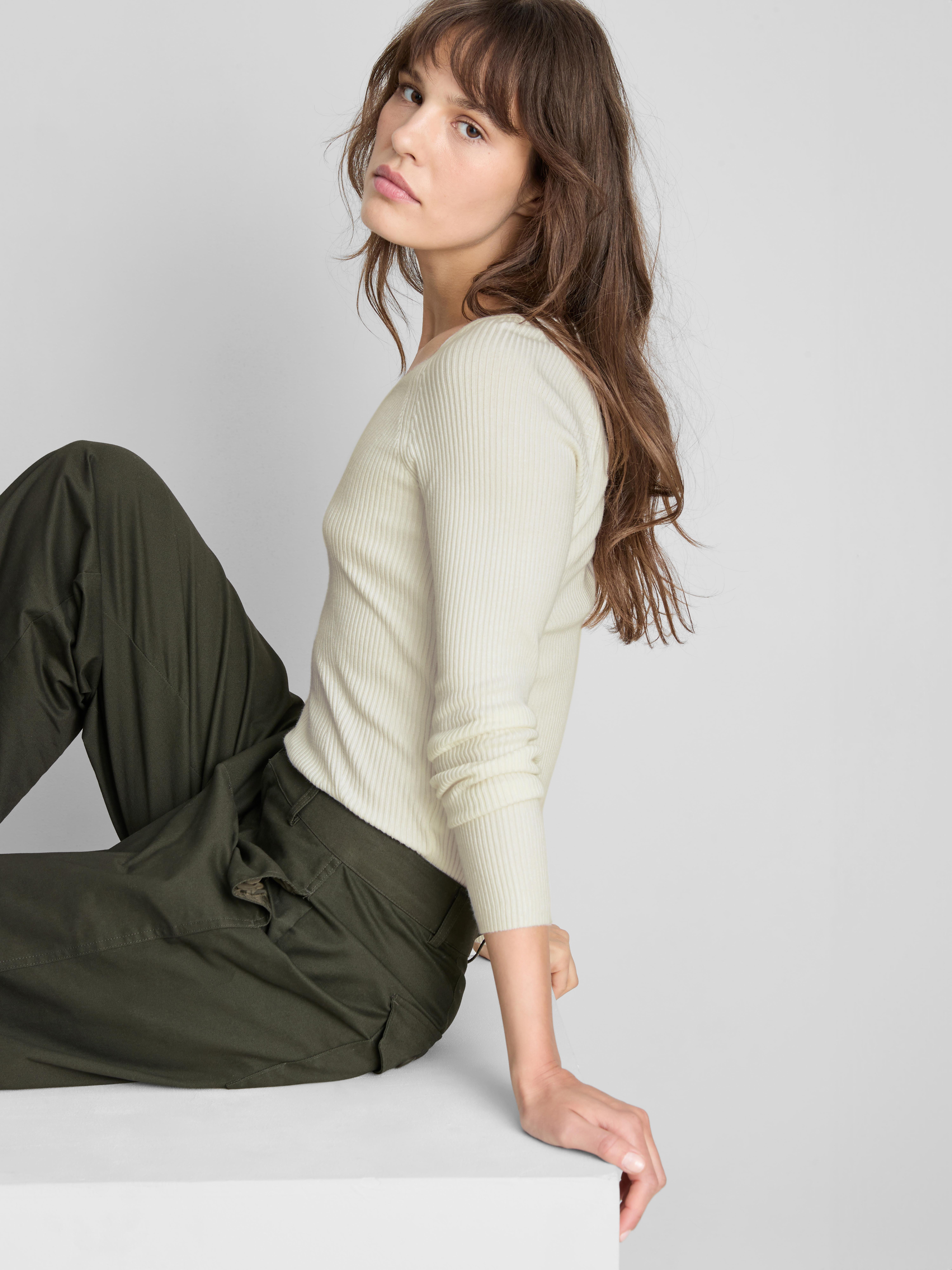 Ribbed V-Neck Sweater