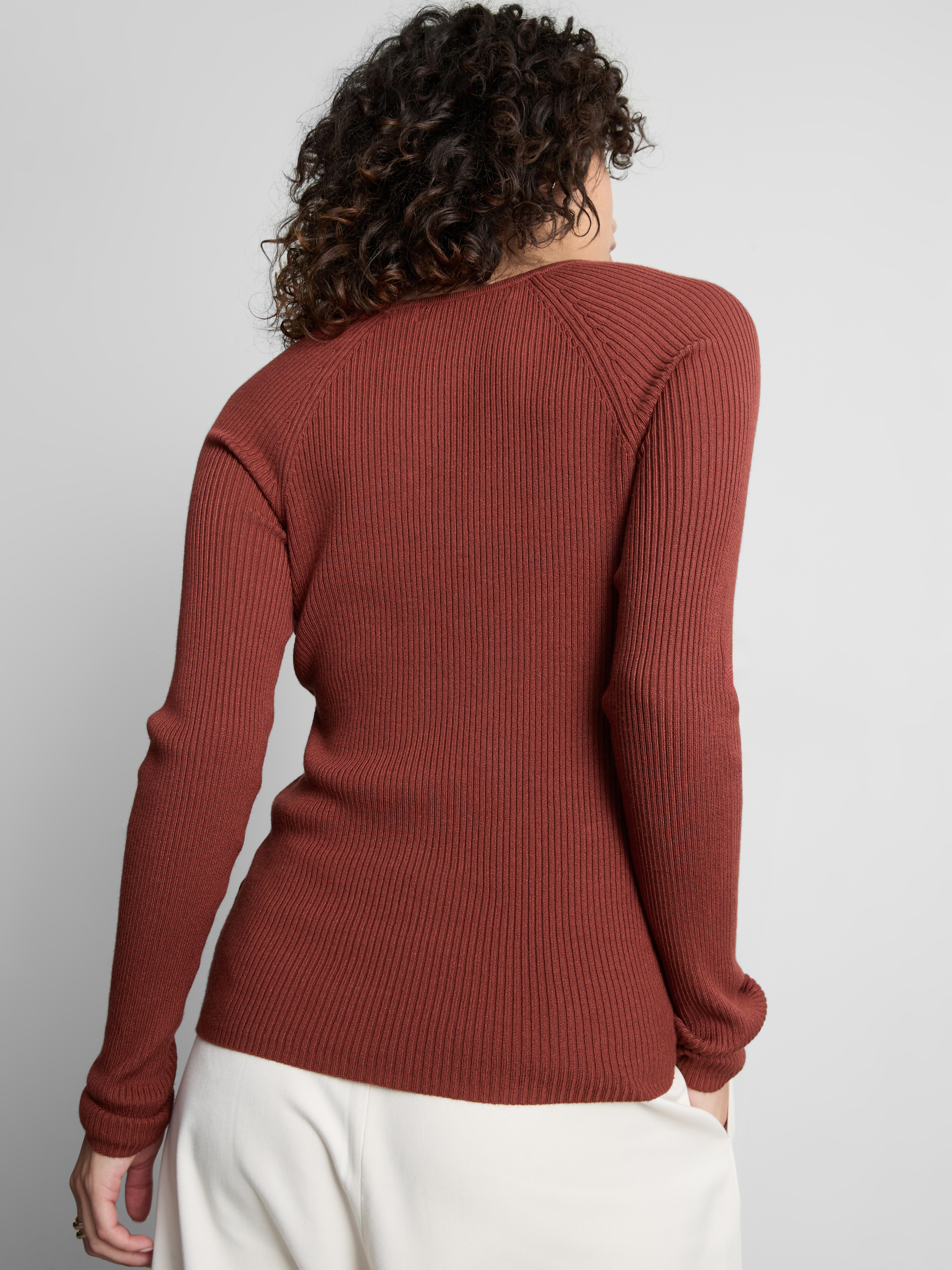 Ribbed V-Neck Sweater