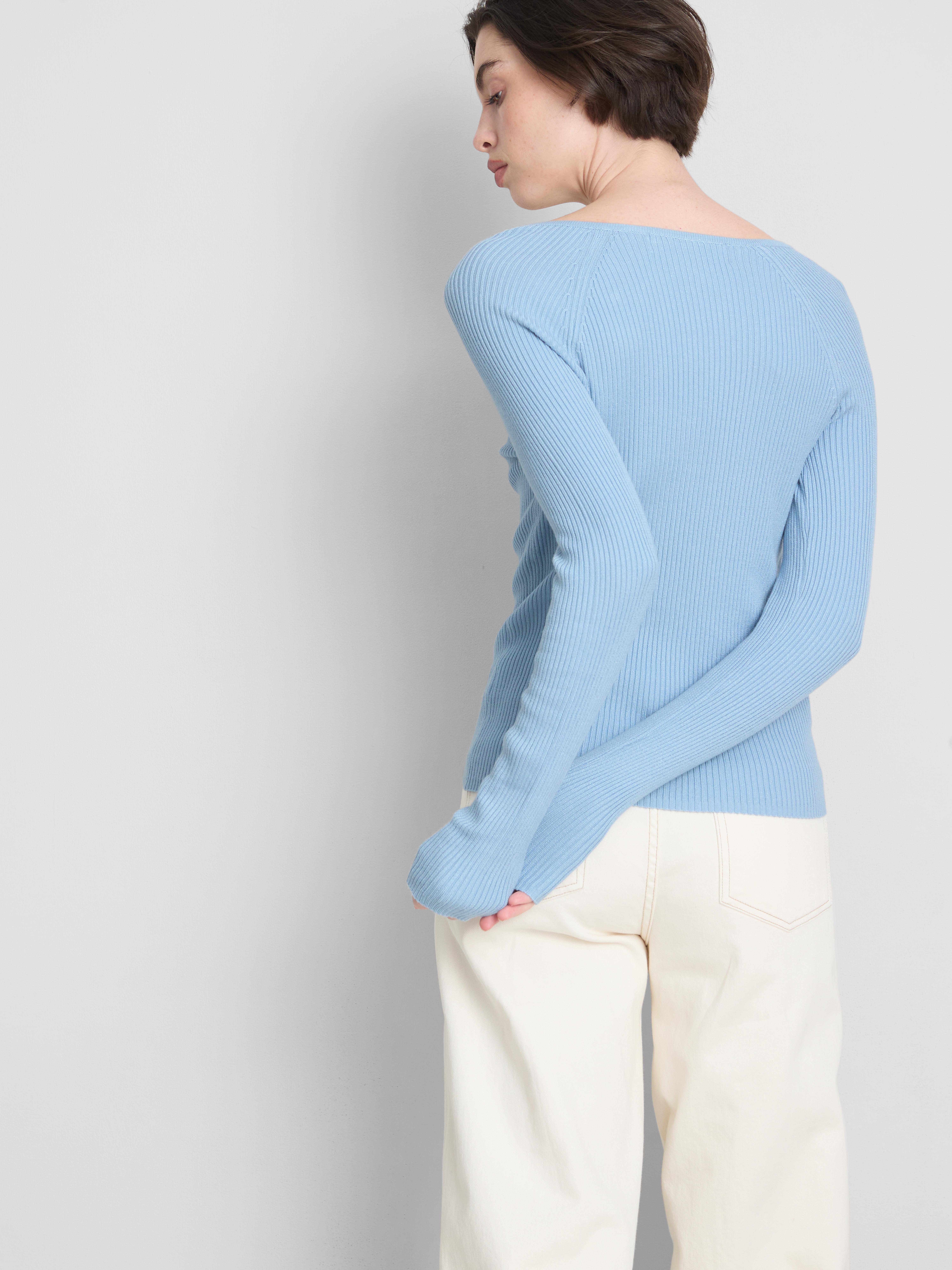 Ribbed V-Neck Sweater