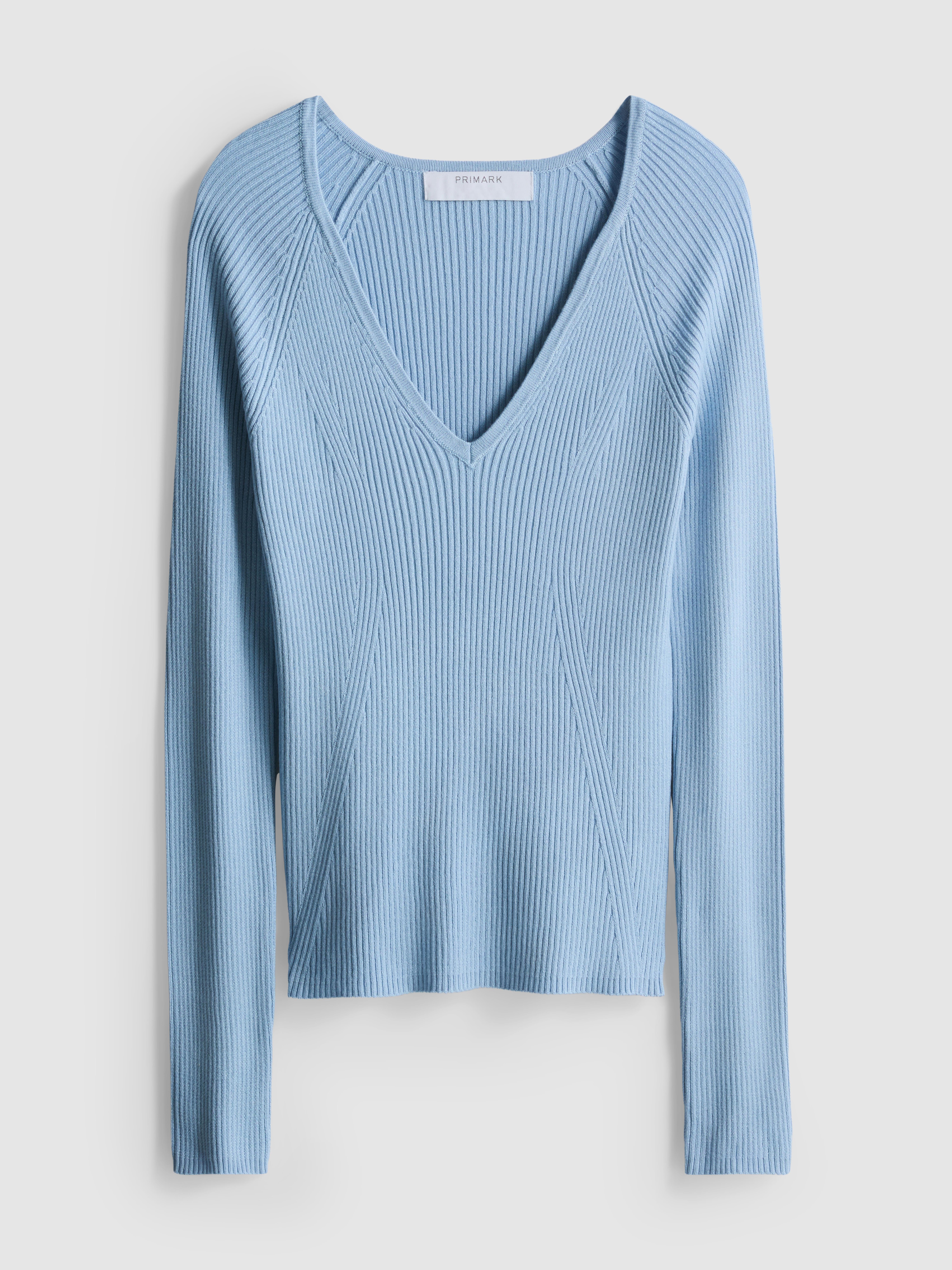 Ribbed V-Neck Sweater