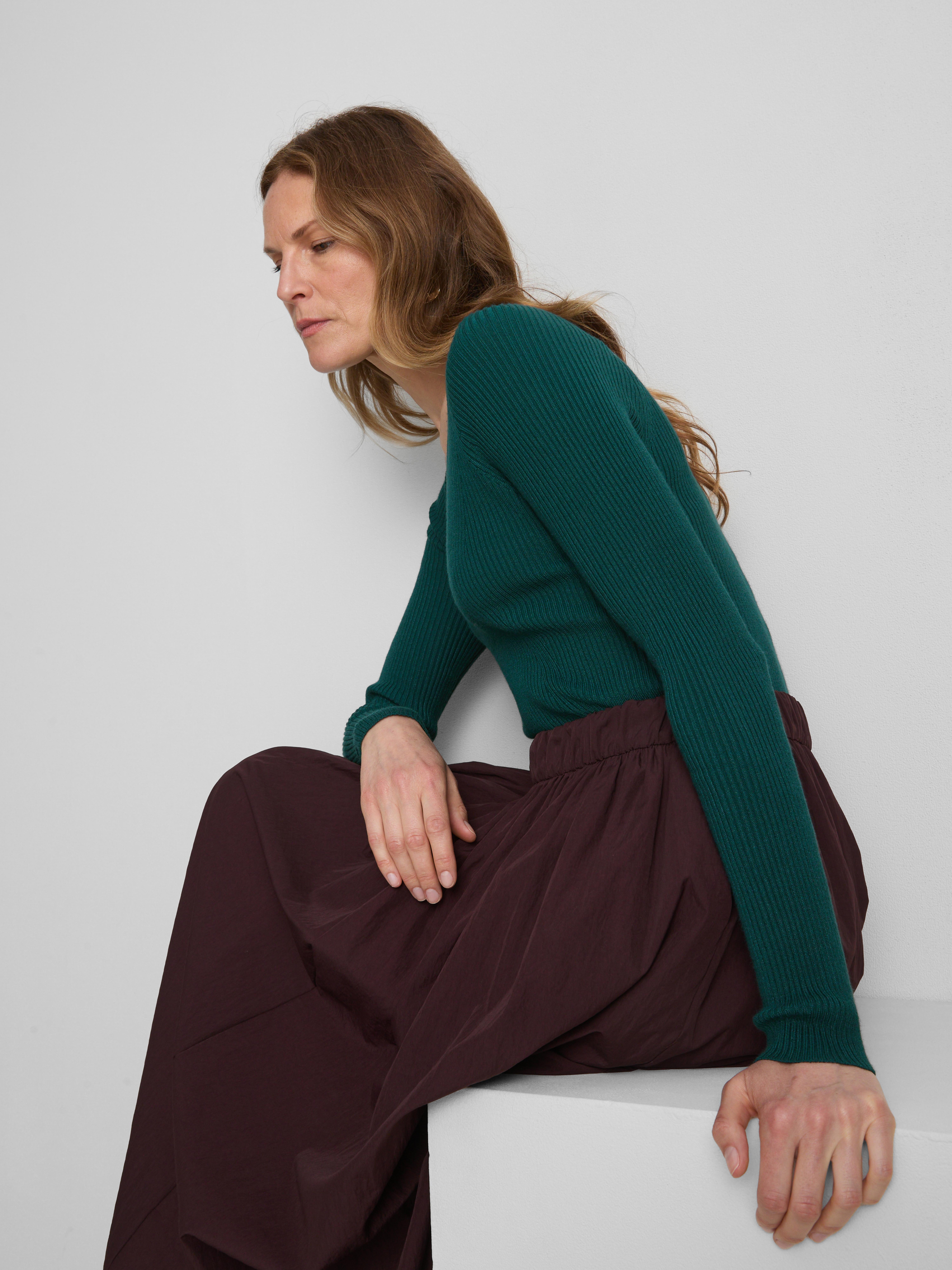 Ribbed V-Neck Sweater