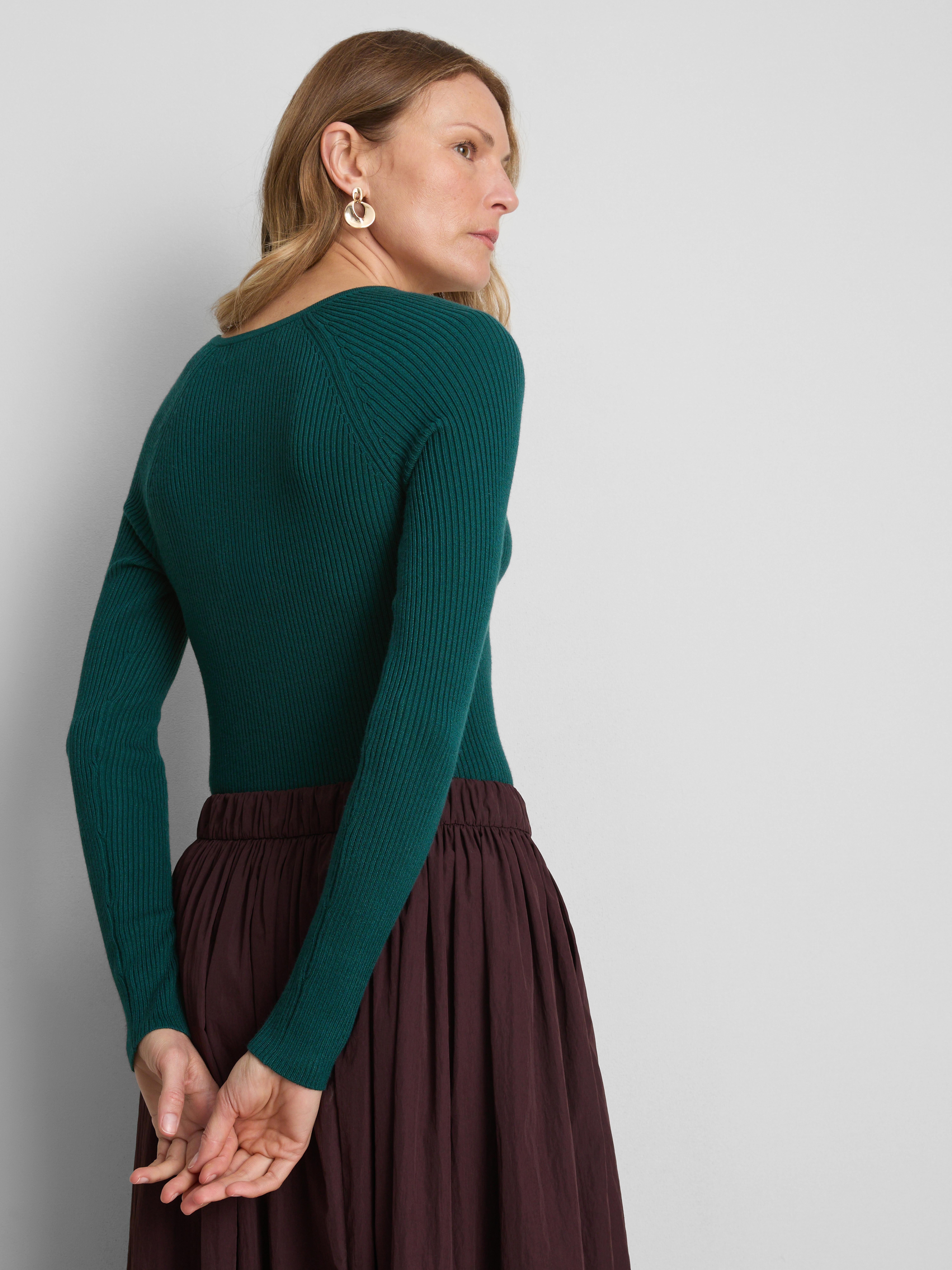 Ribbed V-Neck Sweater