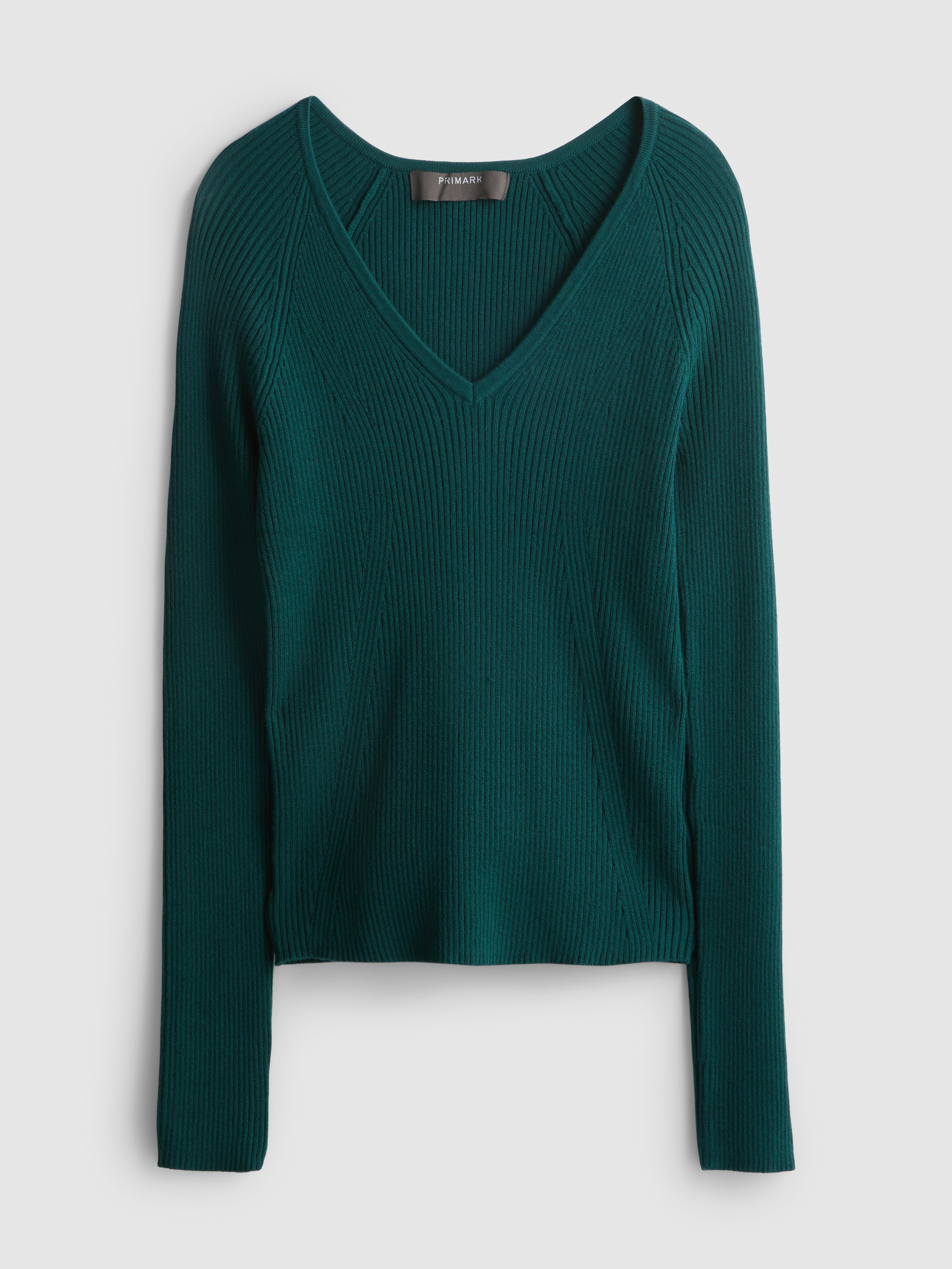 Ribbed V-Neck Sweater