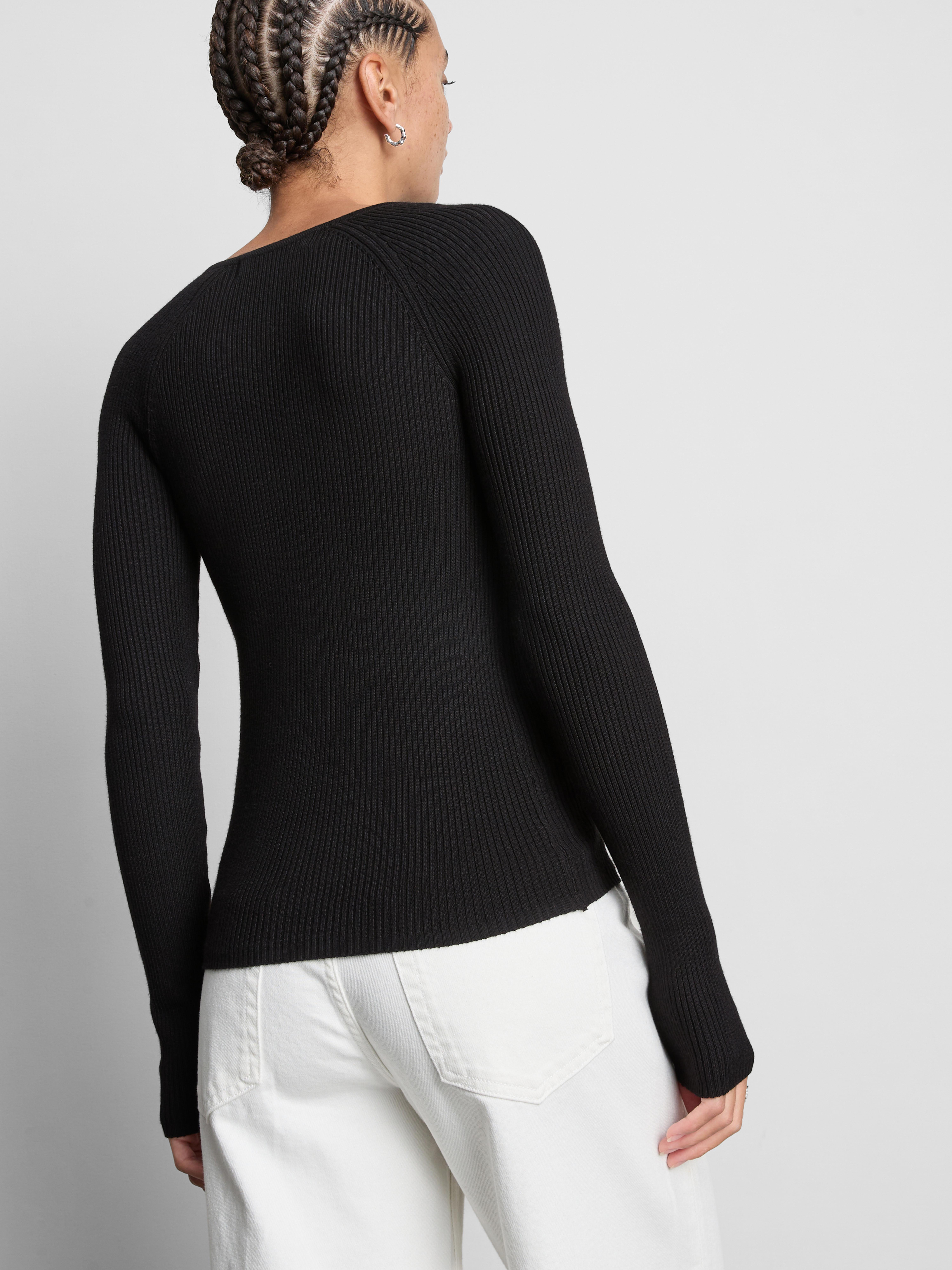 Ribbed V-Neck Sweater