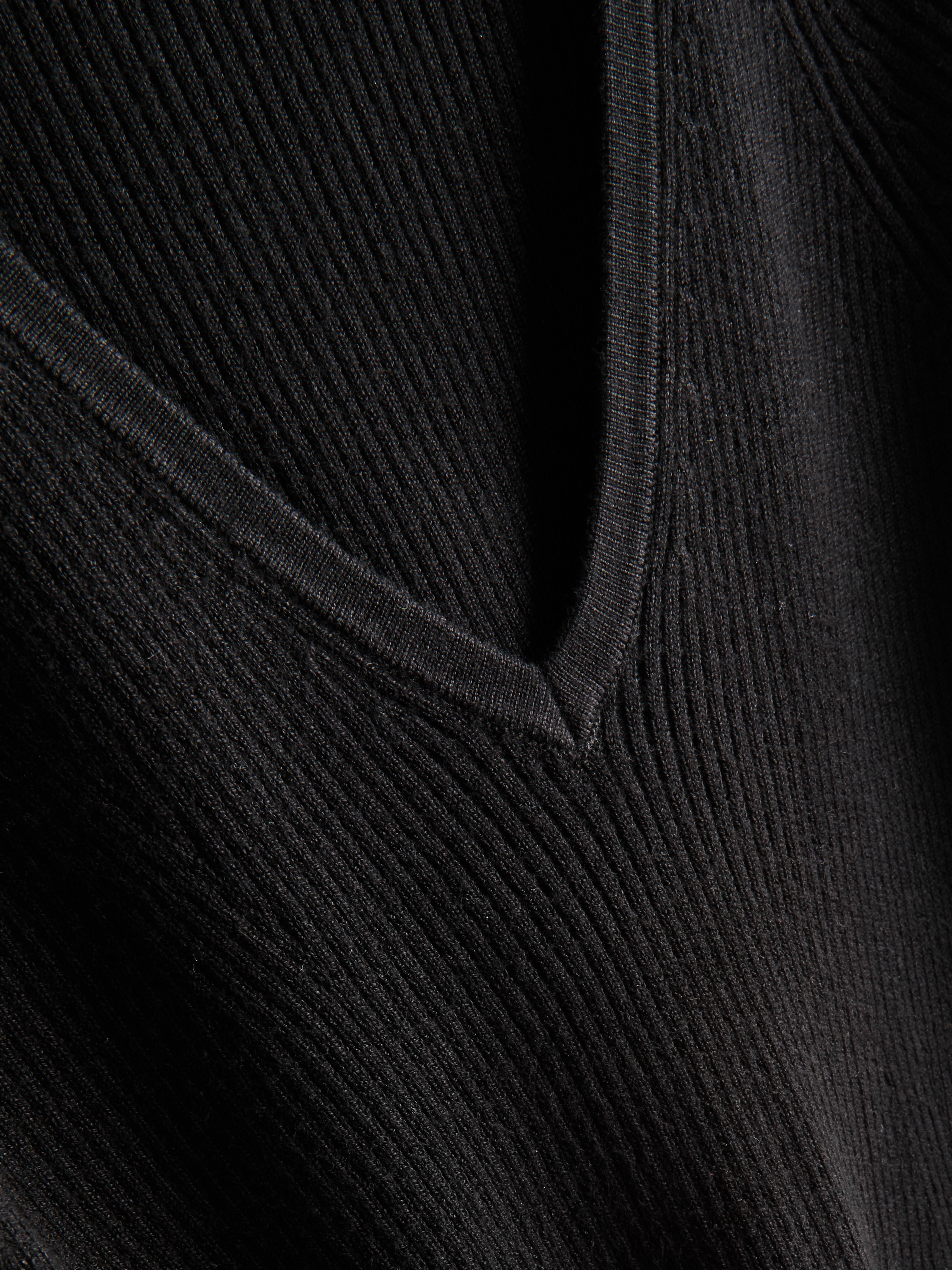 Ribbed V-Neck Sweater