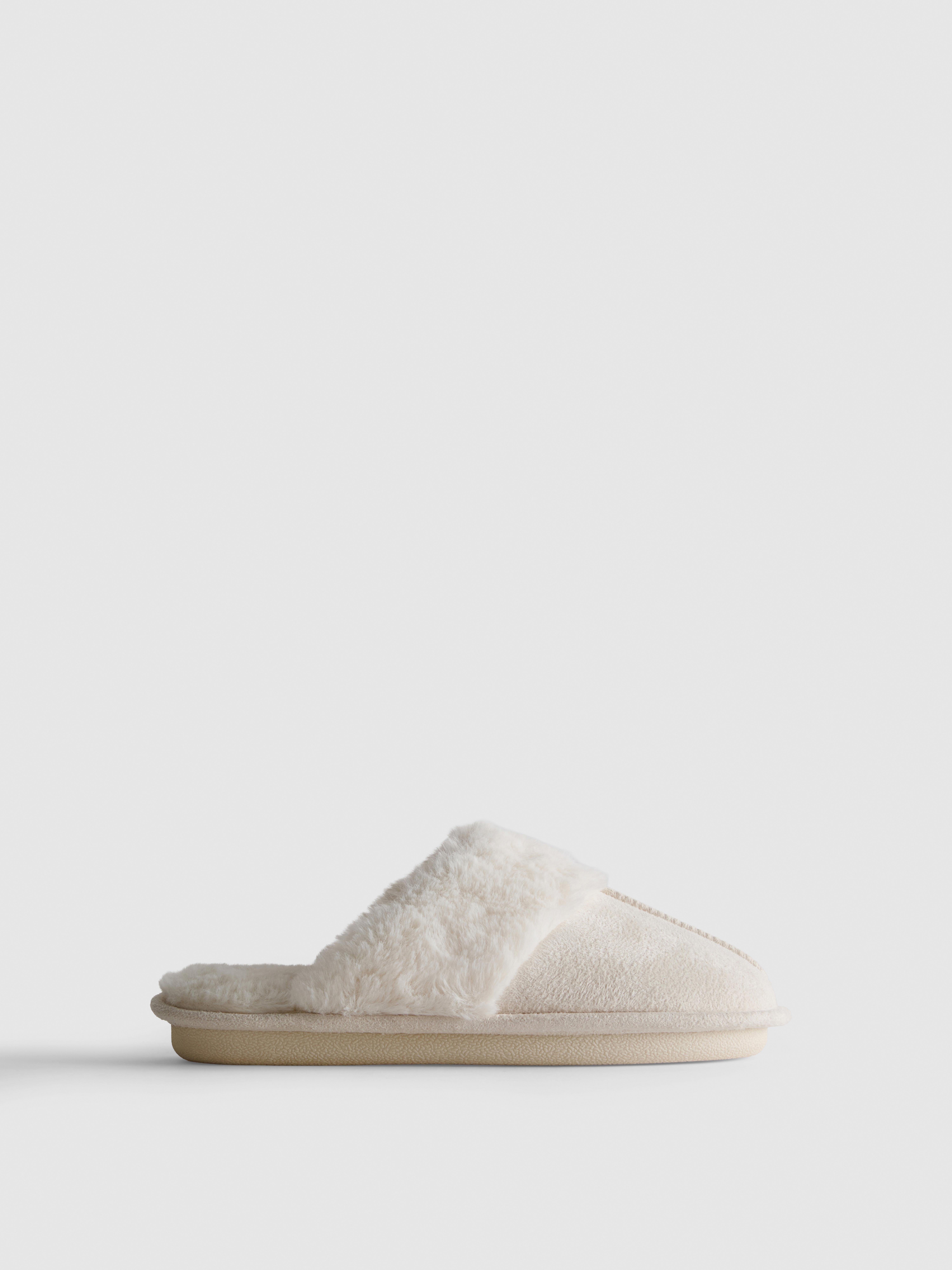 Faux Suede Mule Slippers