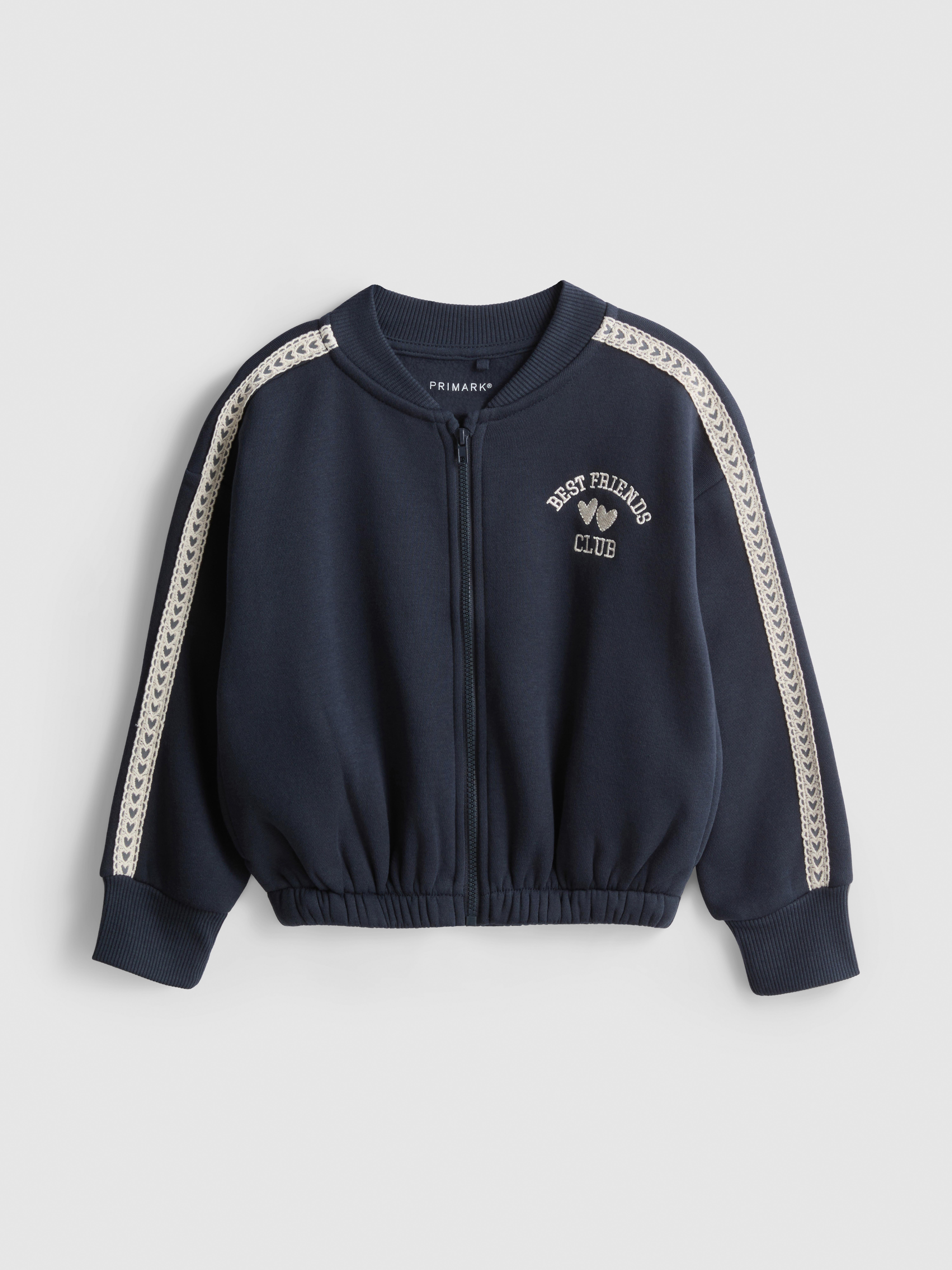1-9yrs | Cotton-Rich Lace-Trim Zip-Up Sweatshirt