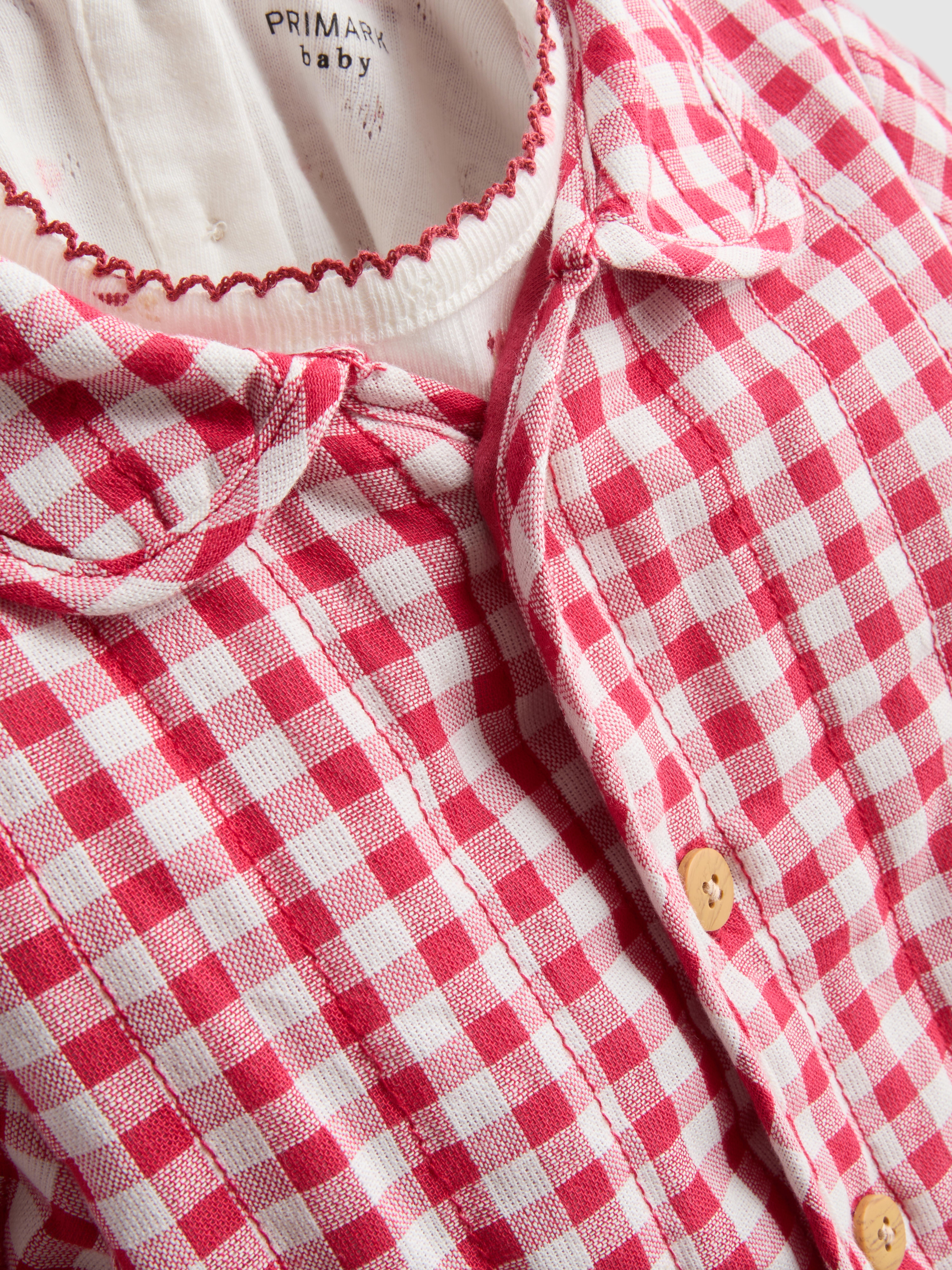 0-18mths | T-Shirt, Jeans, and Gingham Jacket Newborn Set