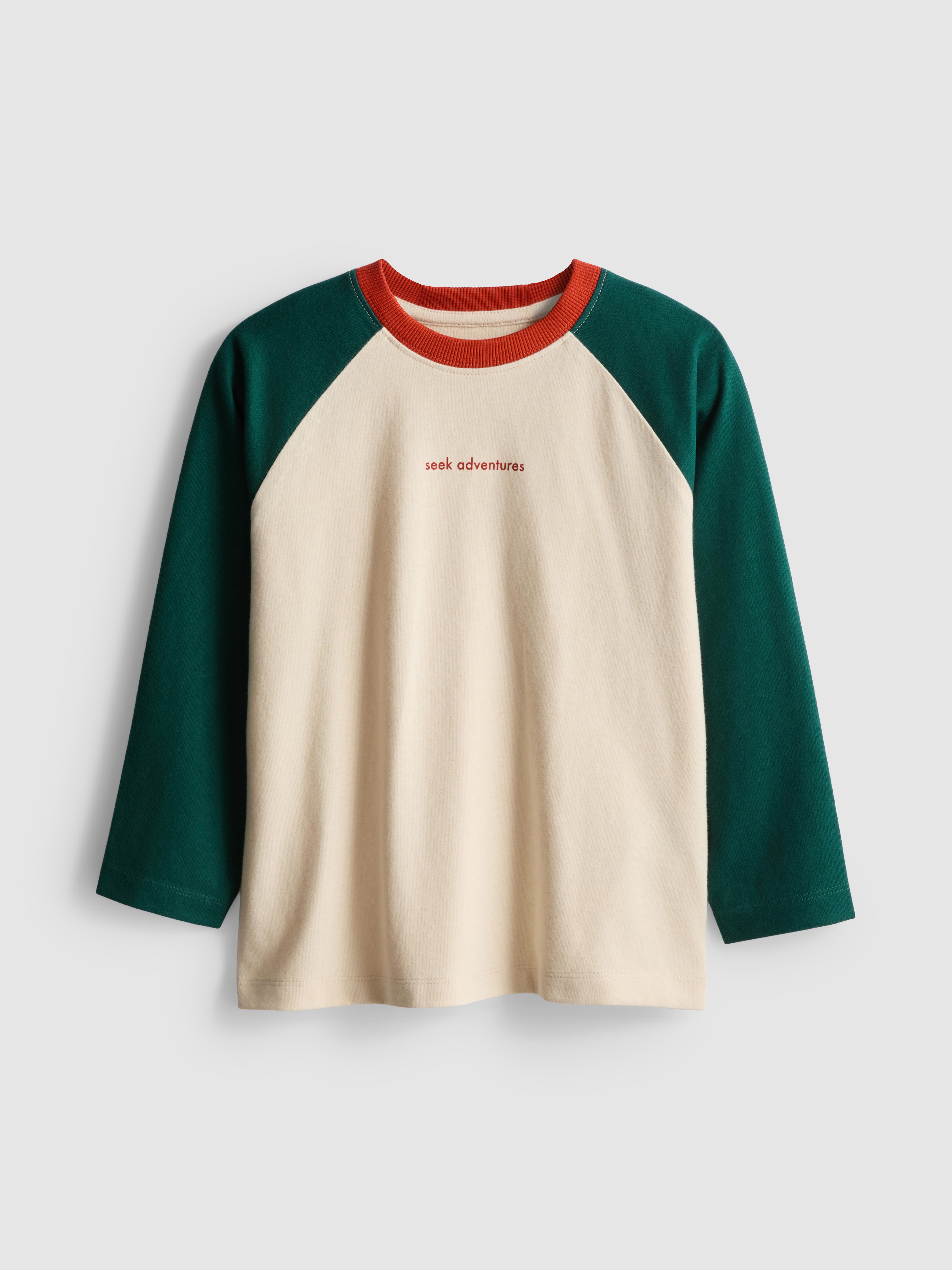1-9yrs | Pure Cotton Raglan Long Sleeve T-Shirt