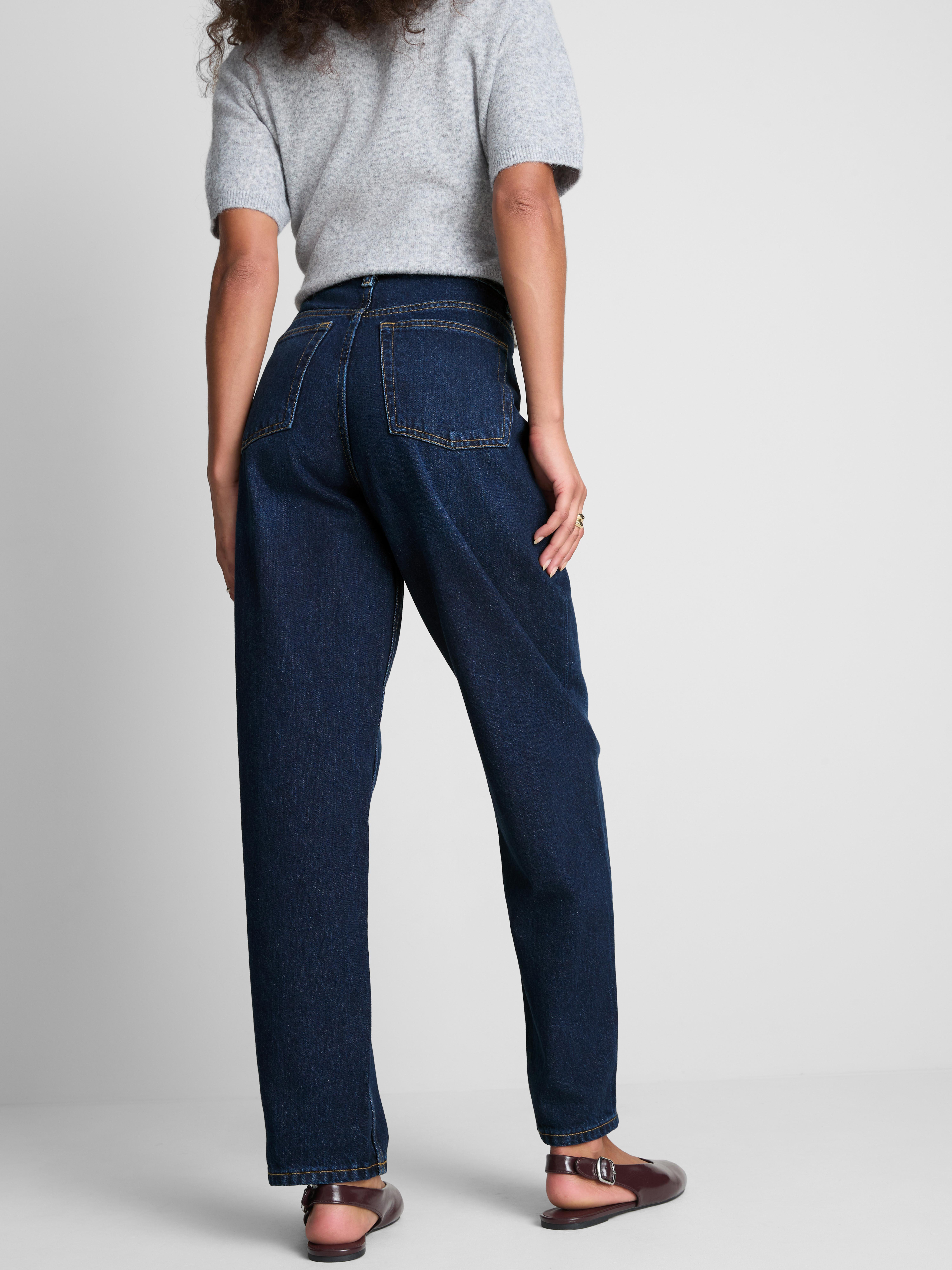 Cotton Denim Cropped Hem Jeans