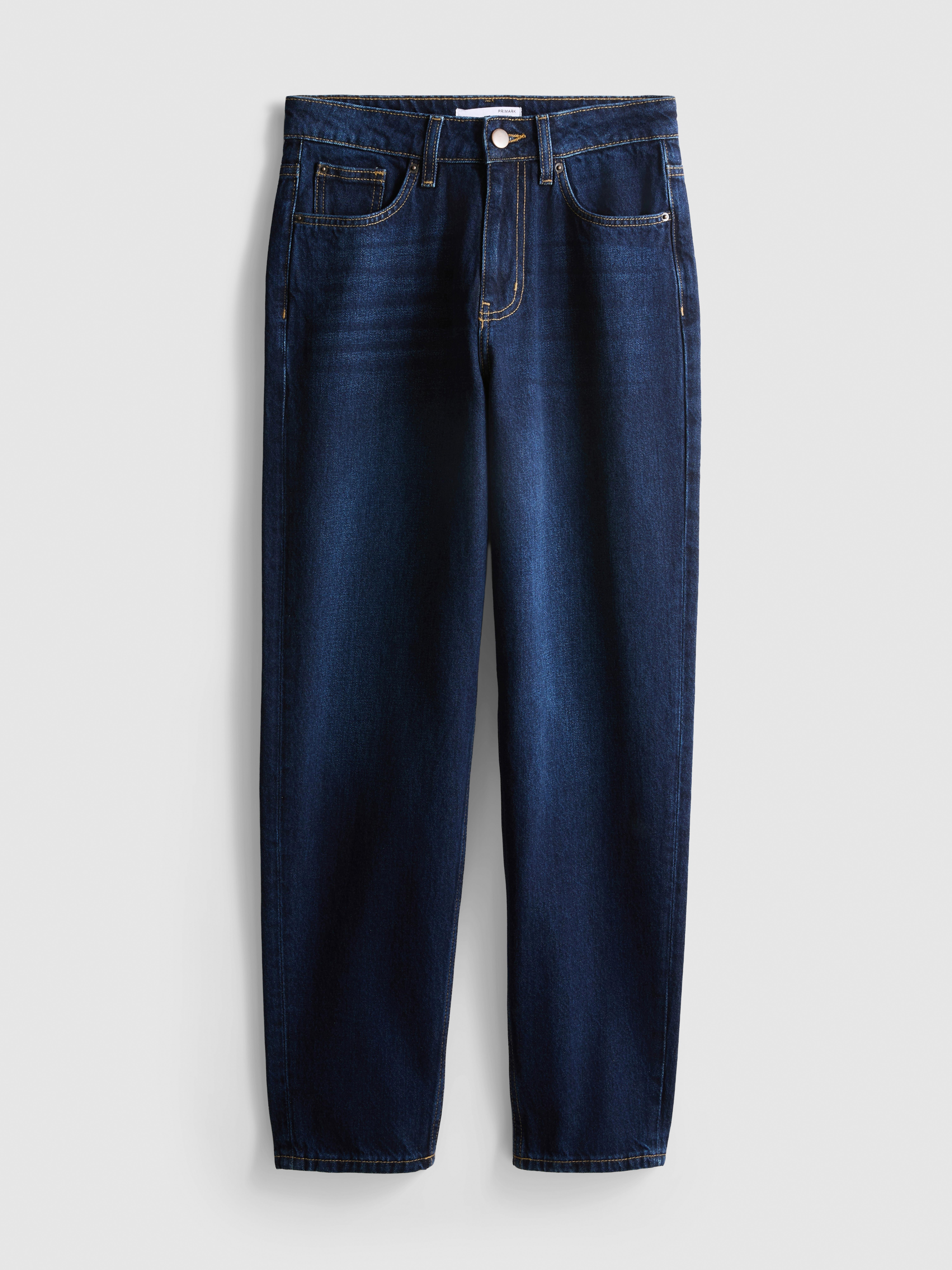 Cotton Denim Cropped Hem Jeans
