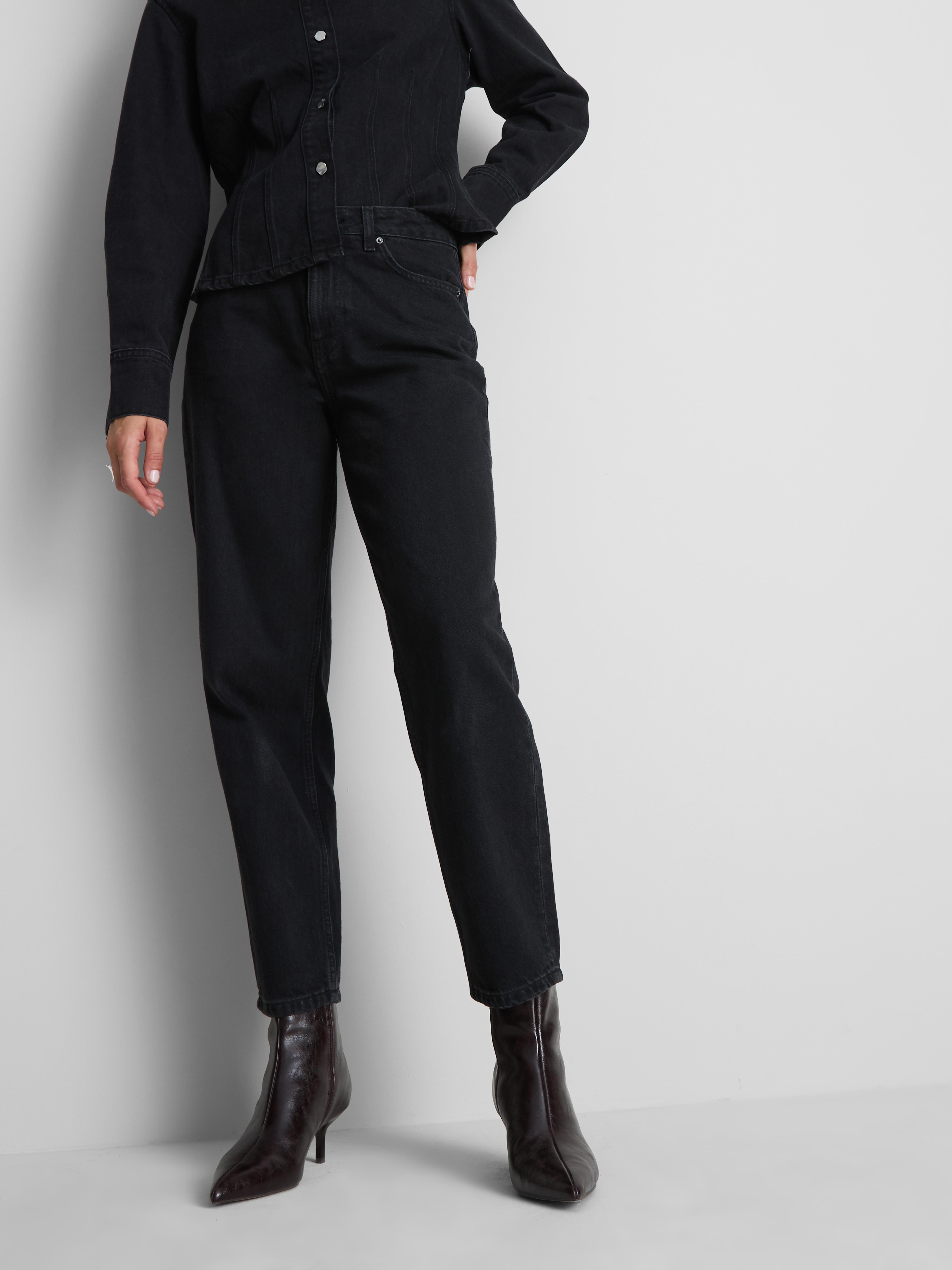 Kurze Jeans aus Baumwoll-Denim Schwarz