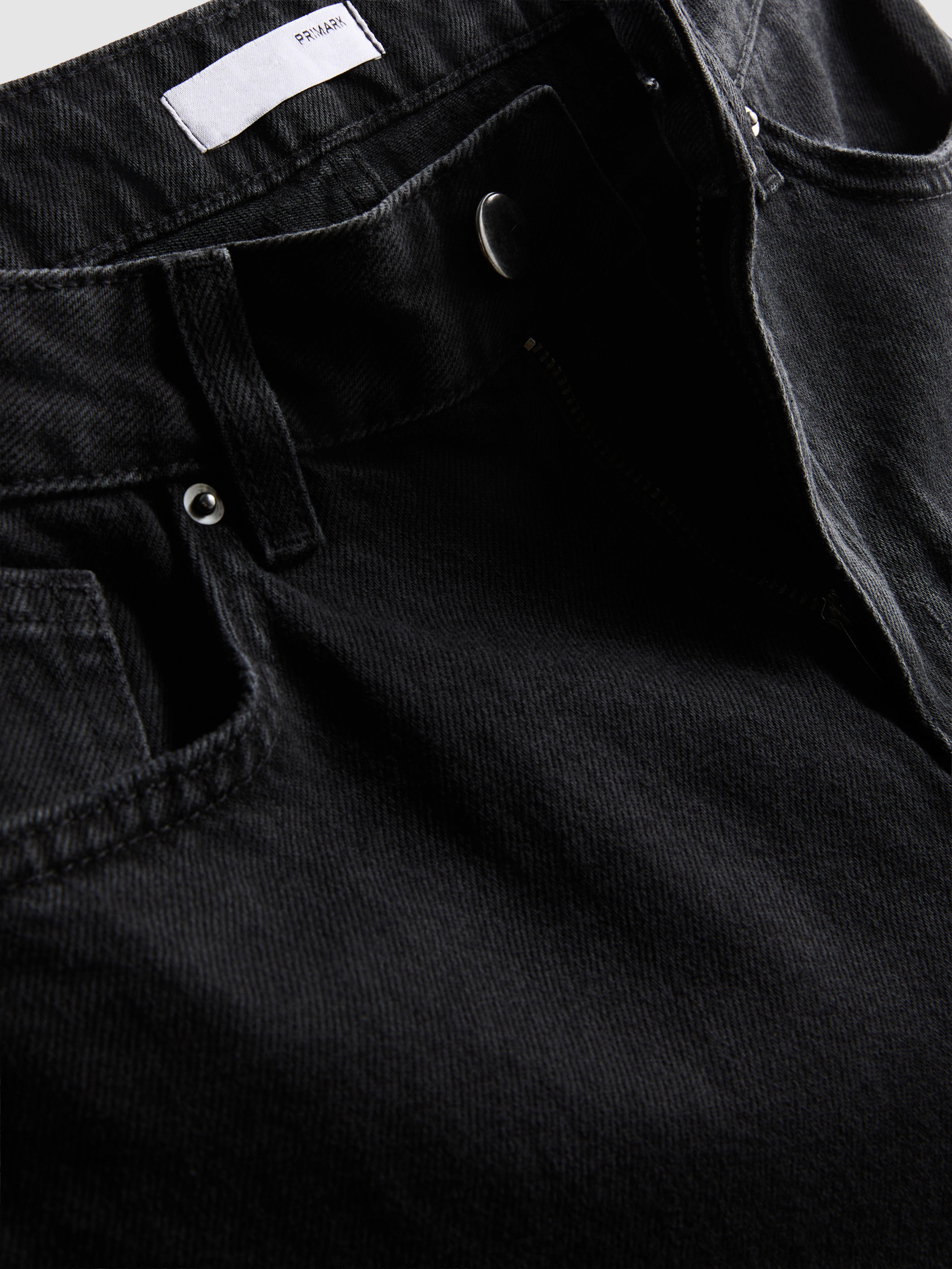 Cotton Denim Cropped Hem Jeans